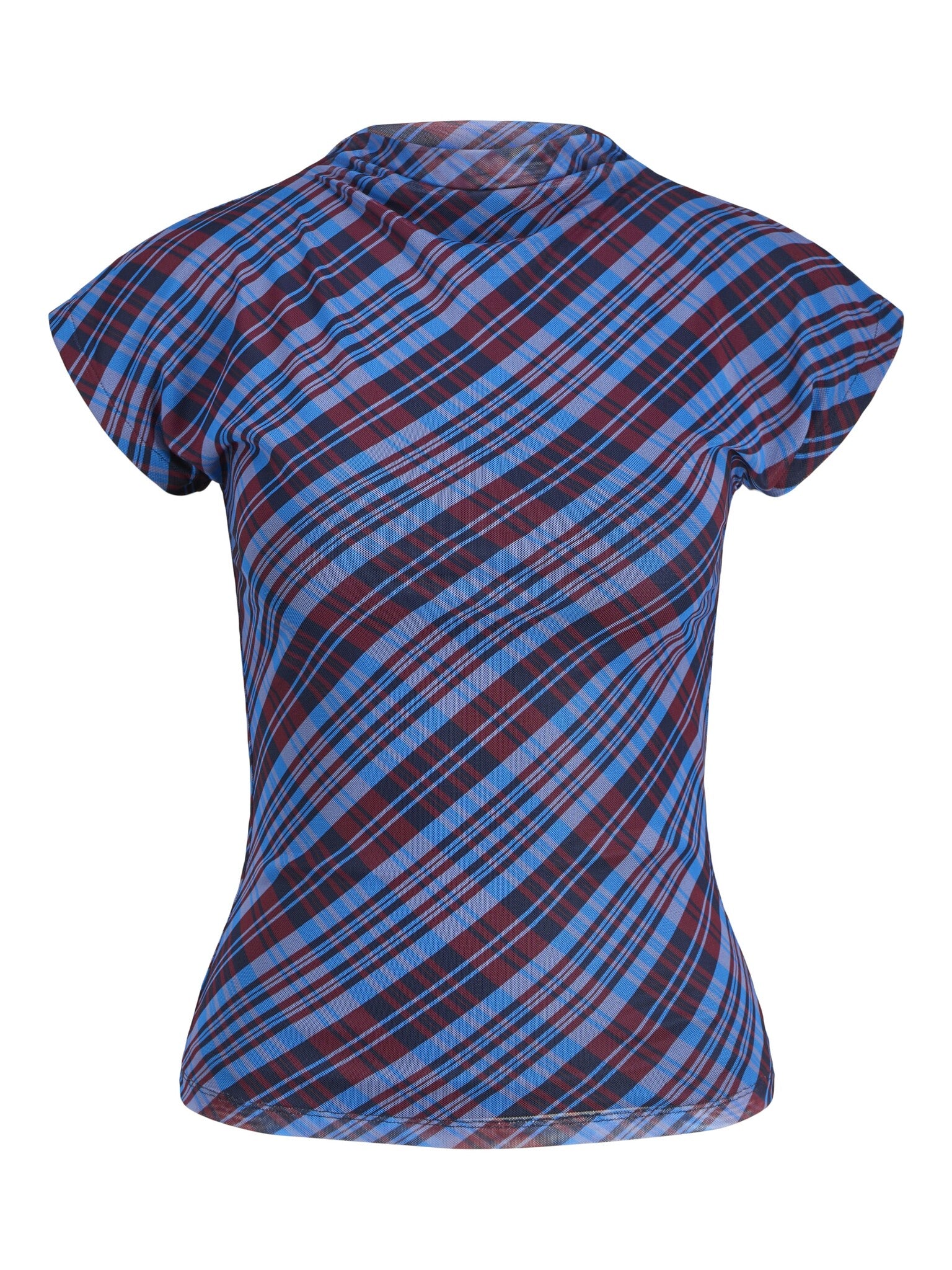 JXMINNA MESH SS TOP - CHECKS