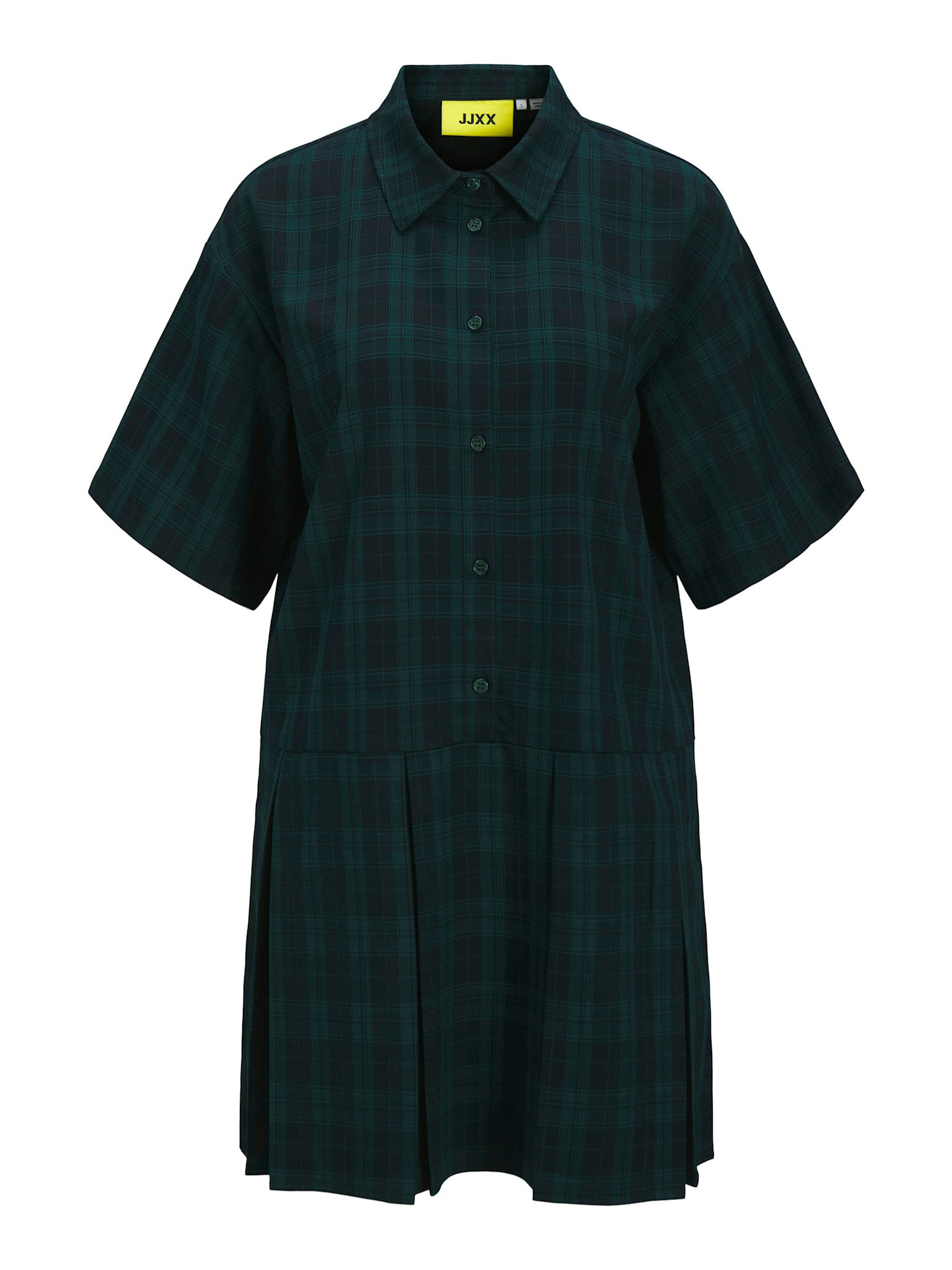 JXMILLA PLEATED DRESS -  GREEN CHECKS