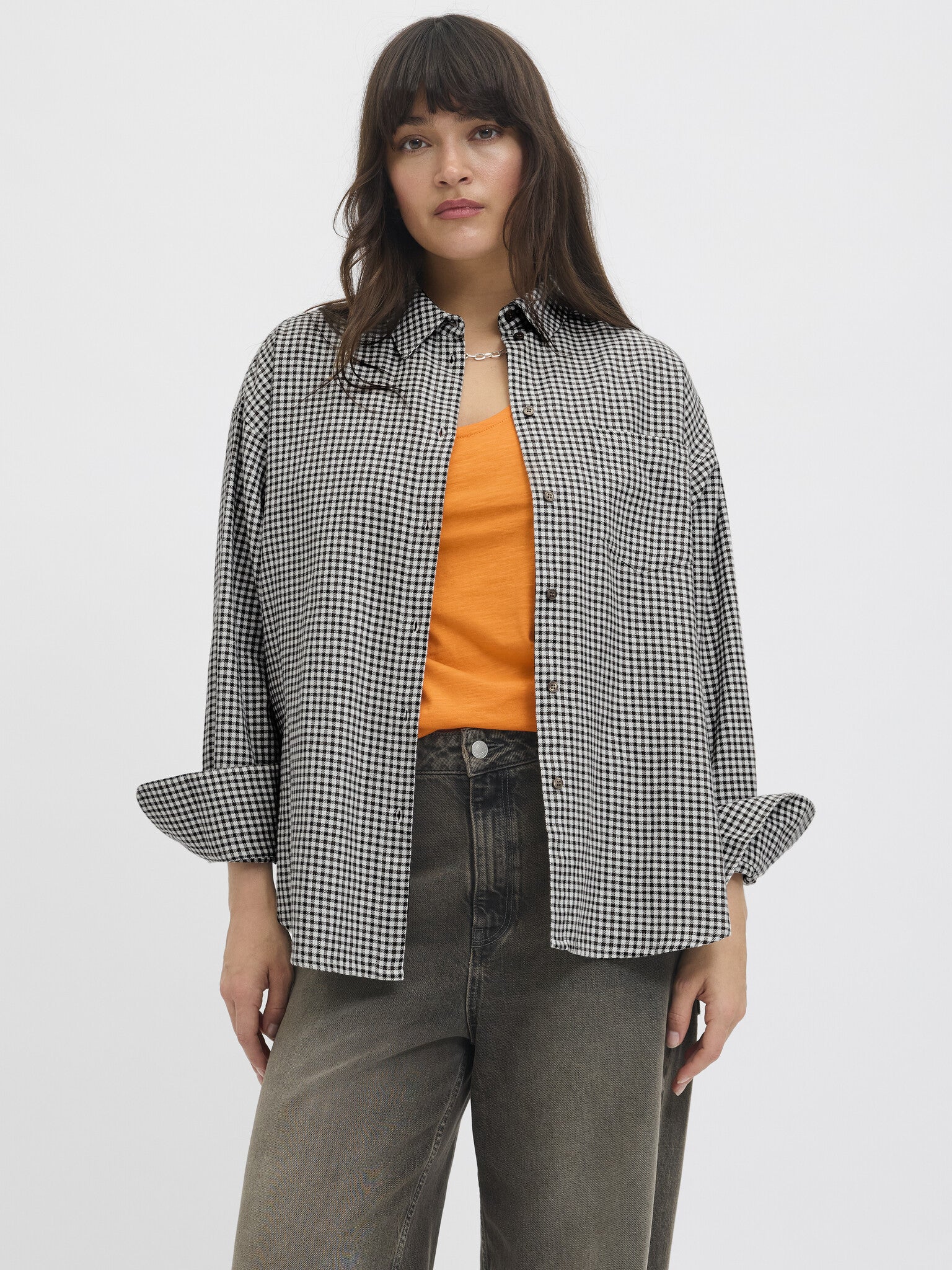 JXJAMIE CHECK FLANNEL SHIRT - CLOUD DANCER CHECKS