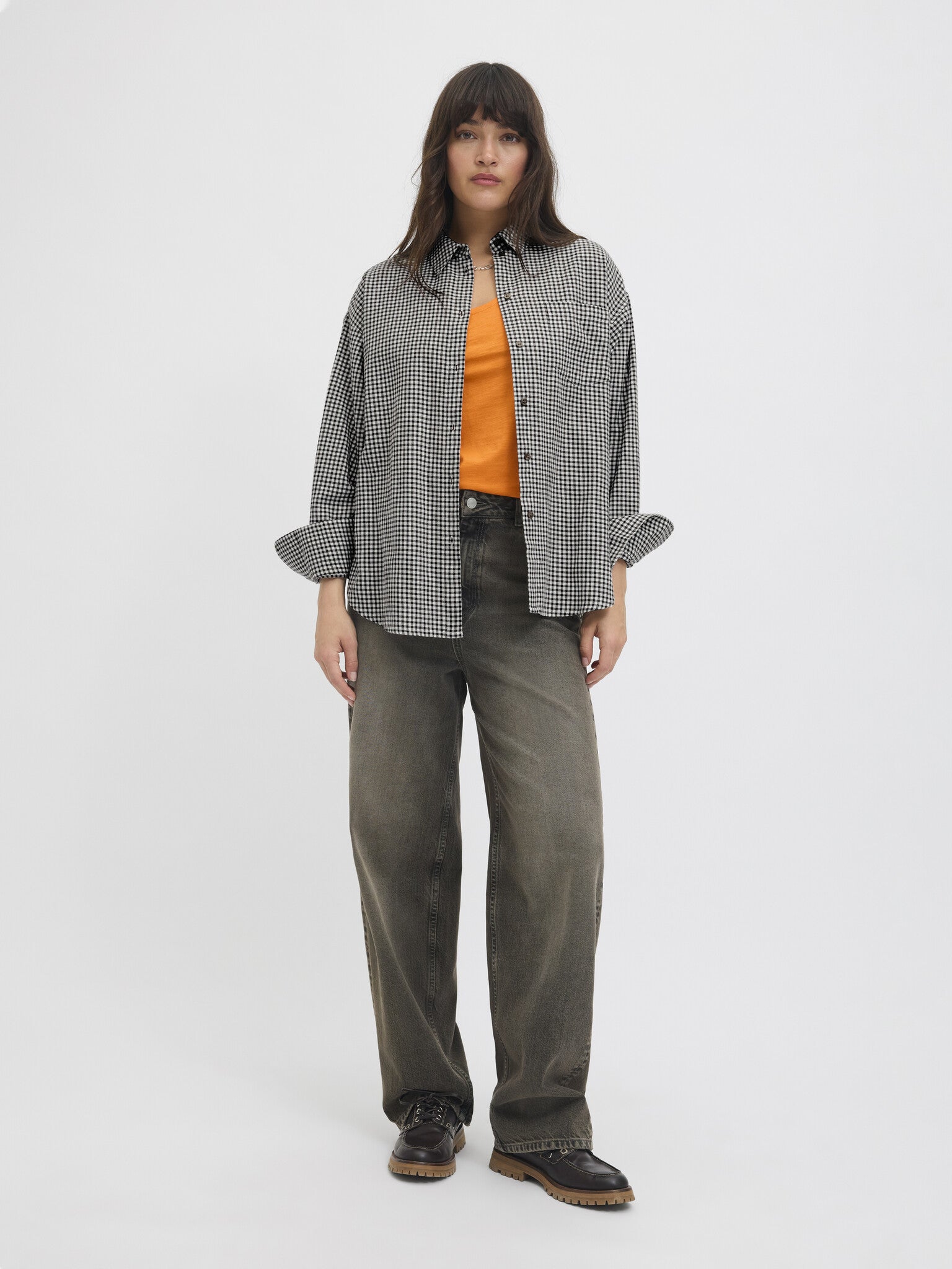 JXJAMIE CHECK FLANNEL SHIRT - CLOUD DANCER CHECKS