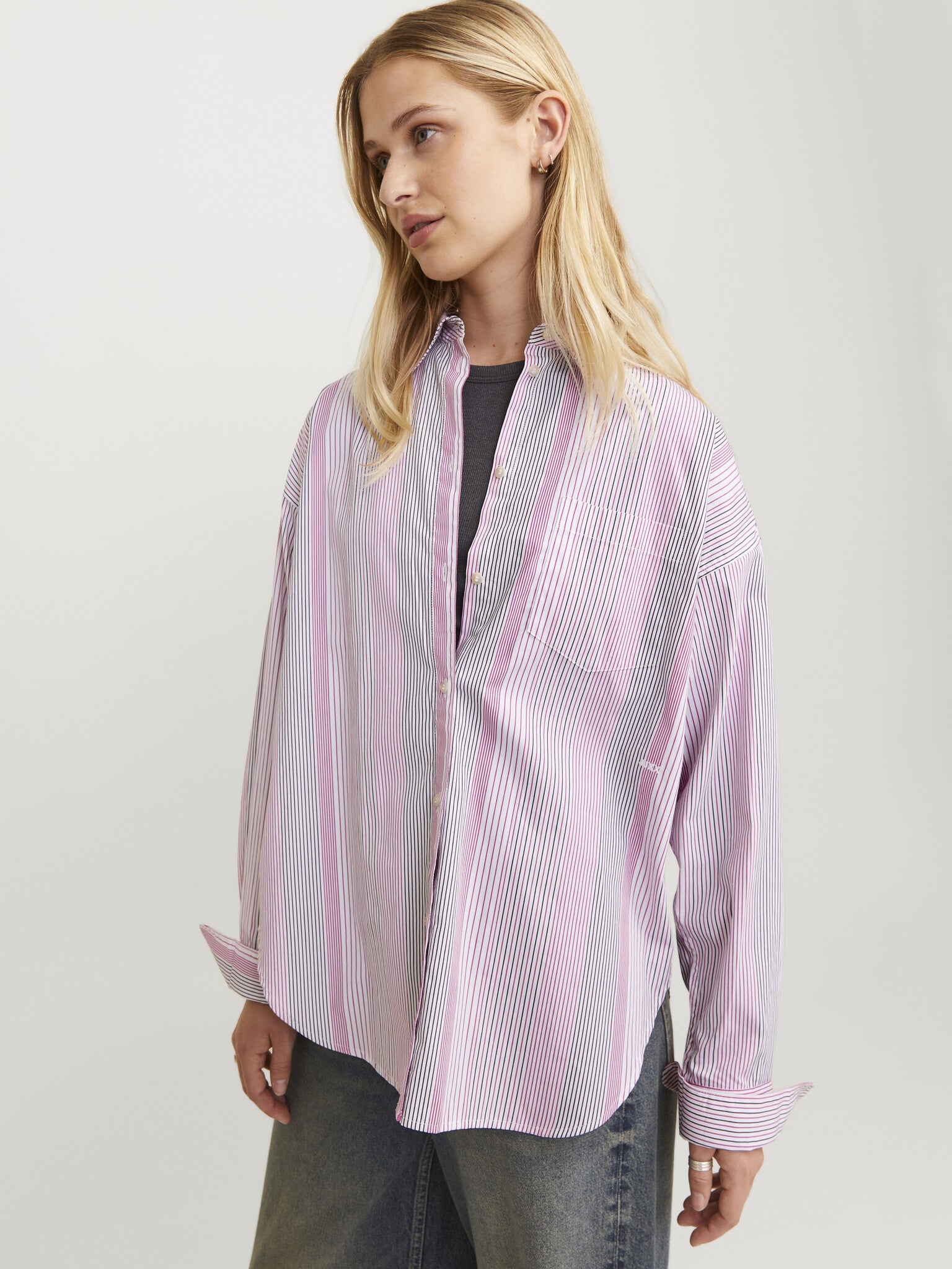 JXJAMIE RELAXED POPLIN SHIRT - FUCHSIA RED