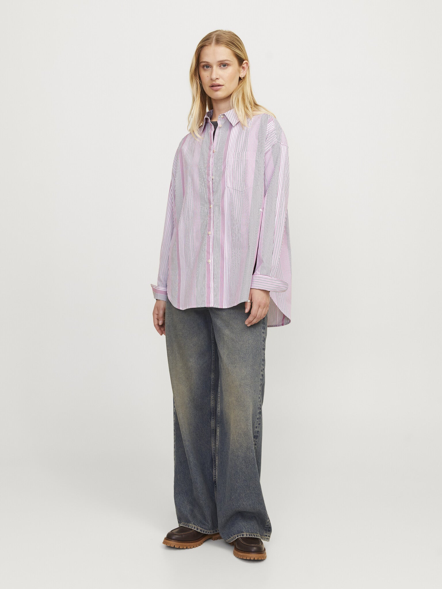 JXJAMIE RELAXED POPLIN SHIRT - FUCHSIA RED
