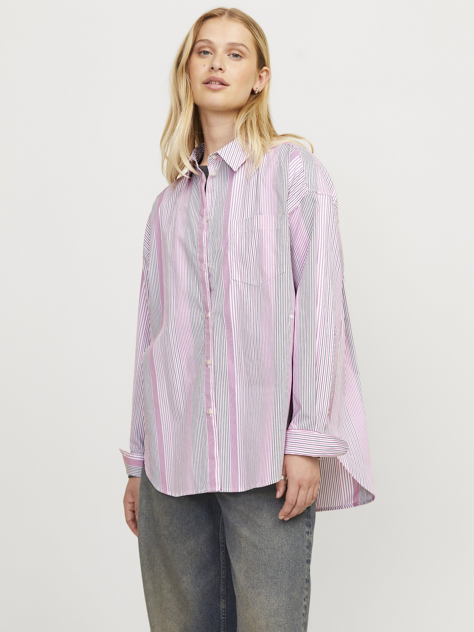 JXJAMIE RELAXED POPLIN SHIRT - FUCHSIA RED