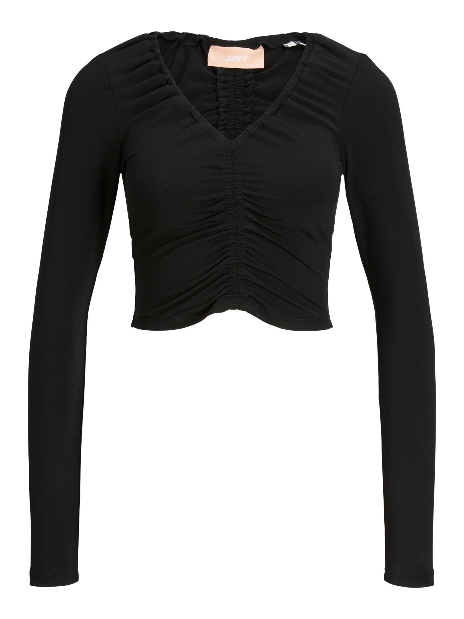 JXMELIKA LS CROP TEE - BLACK