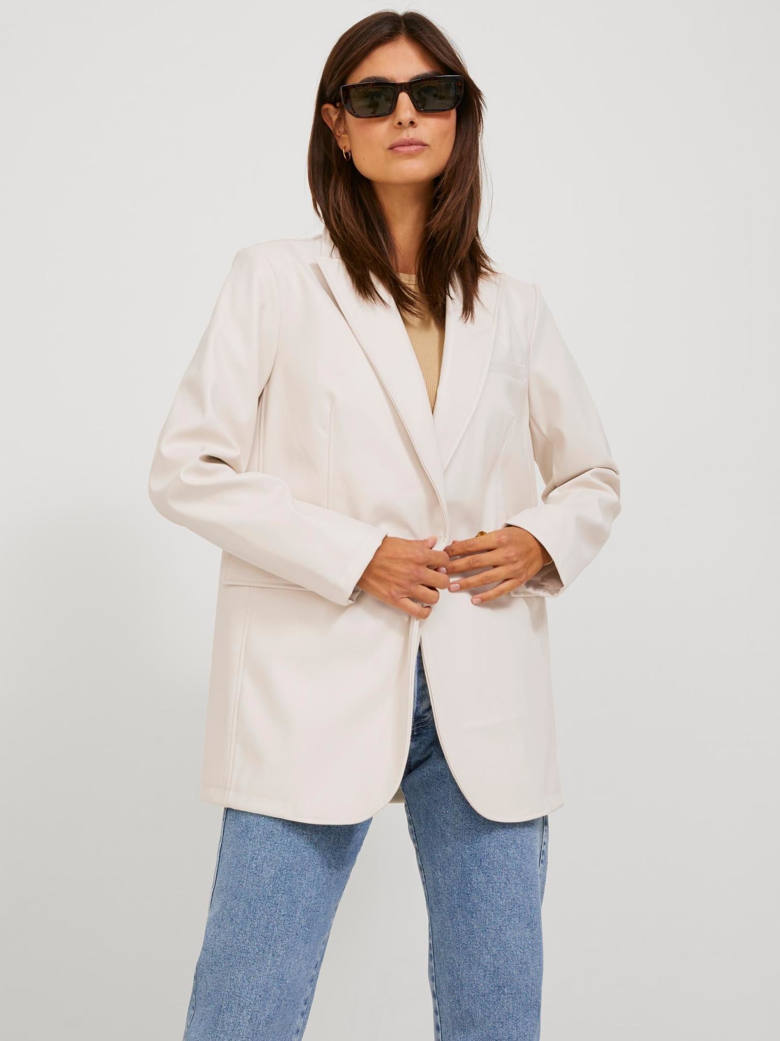 BLAZER EN SIMILI CUIR JXMARY - NEIGE