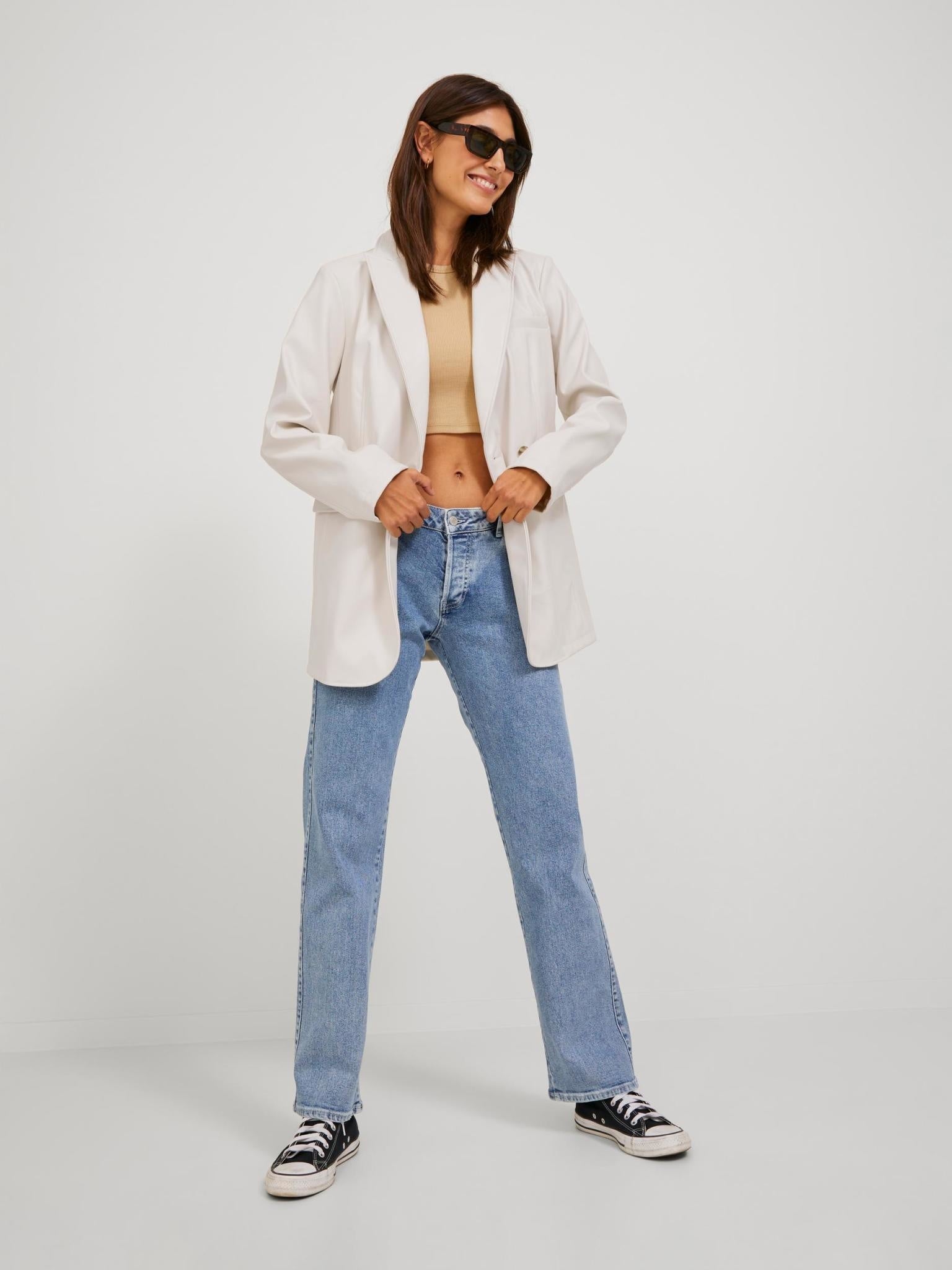 BLAZER EN SIMILI CUIR JXMARY - NEIGE