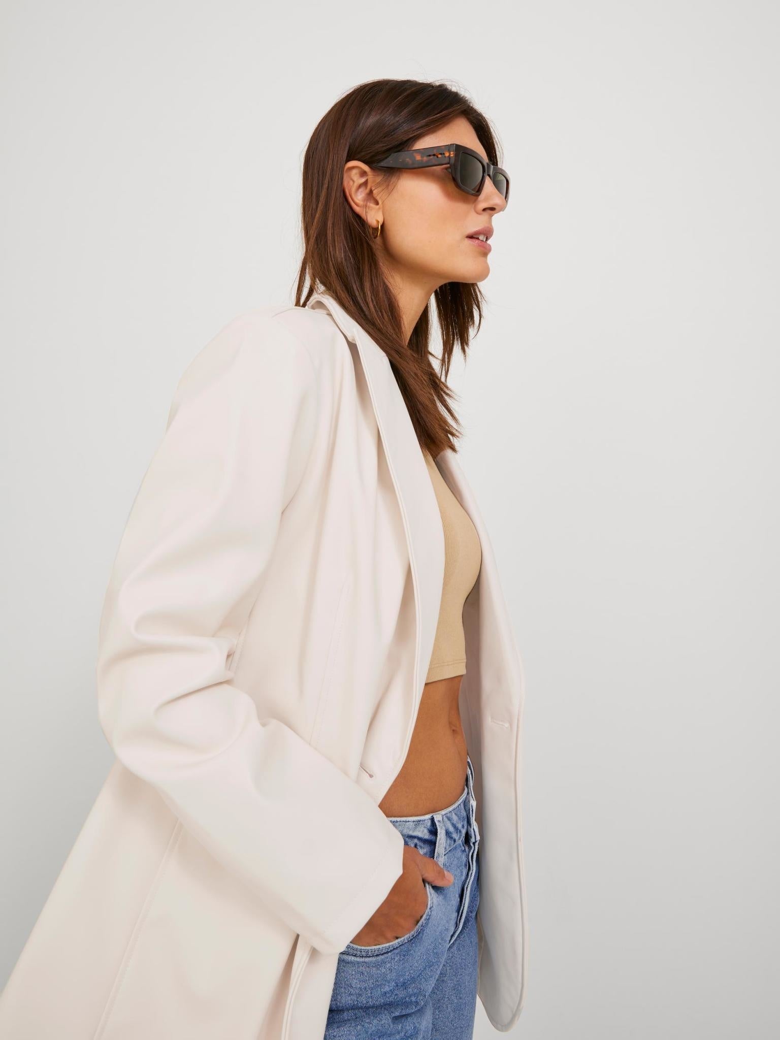 BLAZER EN SIMILI CUIR JXMARY - NEIGE