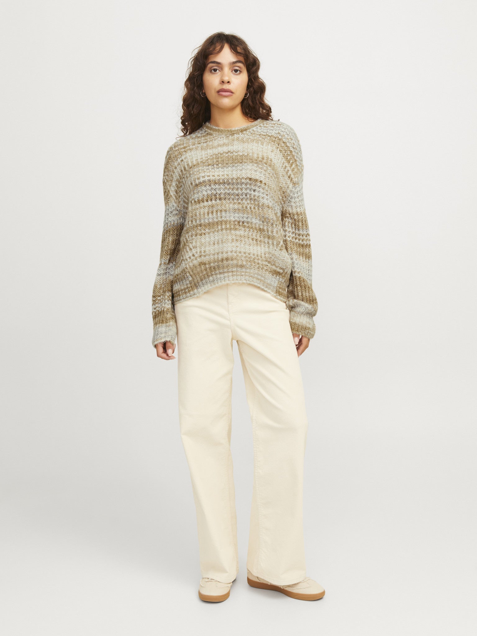 JXSIMONE SPACE DYE CREW NECK KNIT - KELP