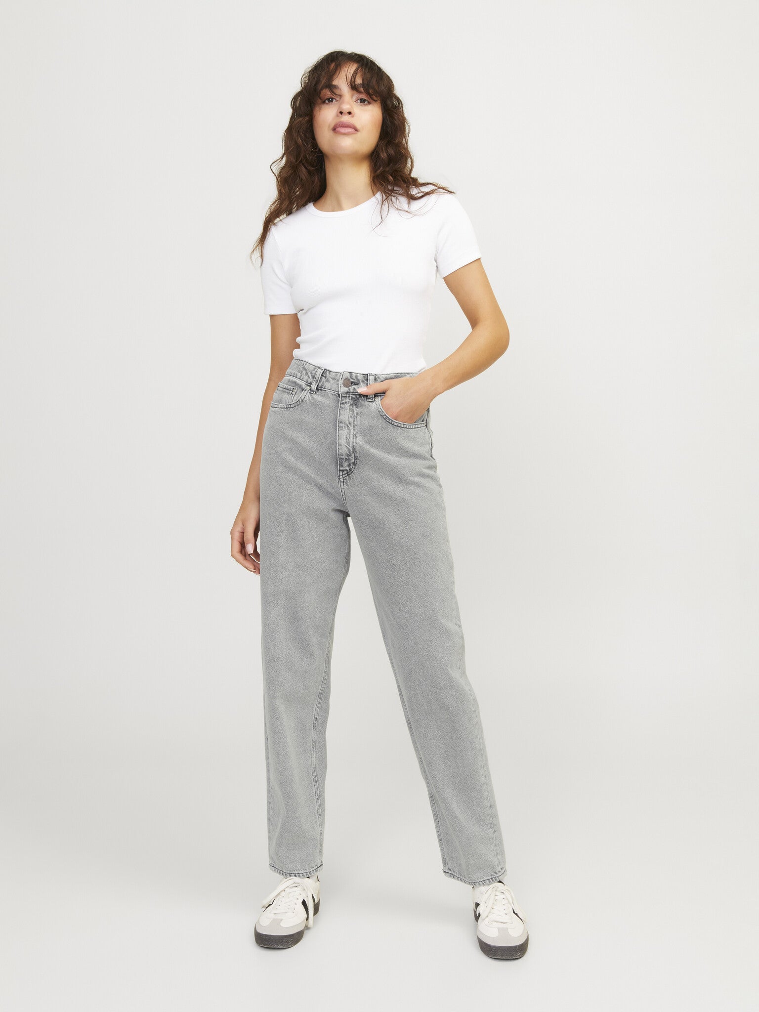 JXLISBON MOM JEANS R4040 - LIGHT GREY DENIM