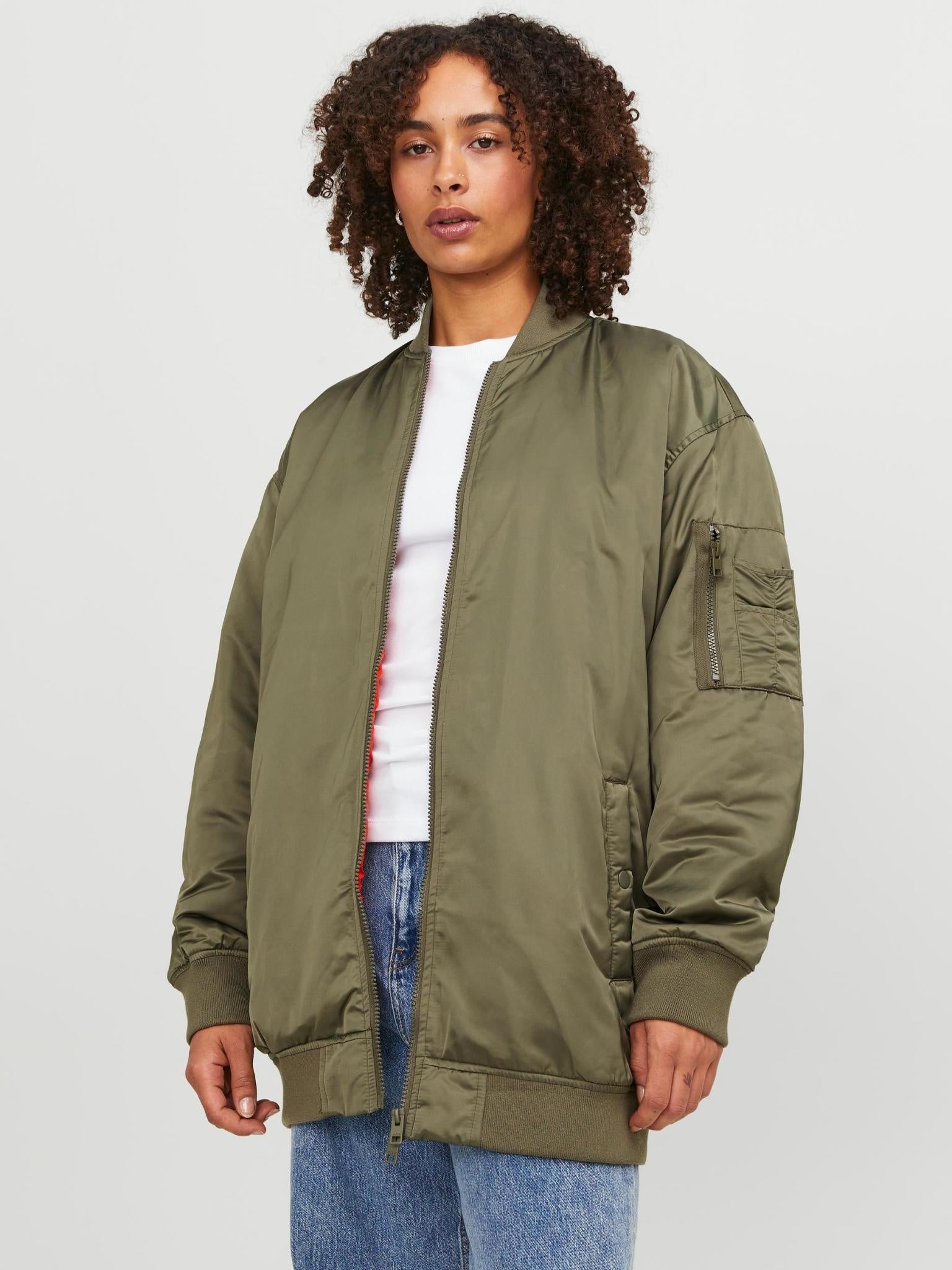 JXHAILEY LONG BOMBER - DUSTY OLIVE