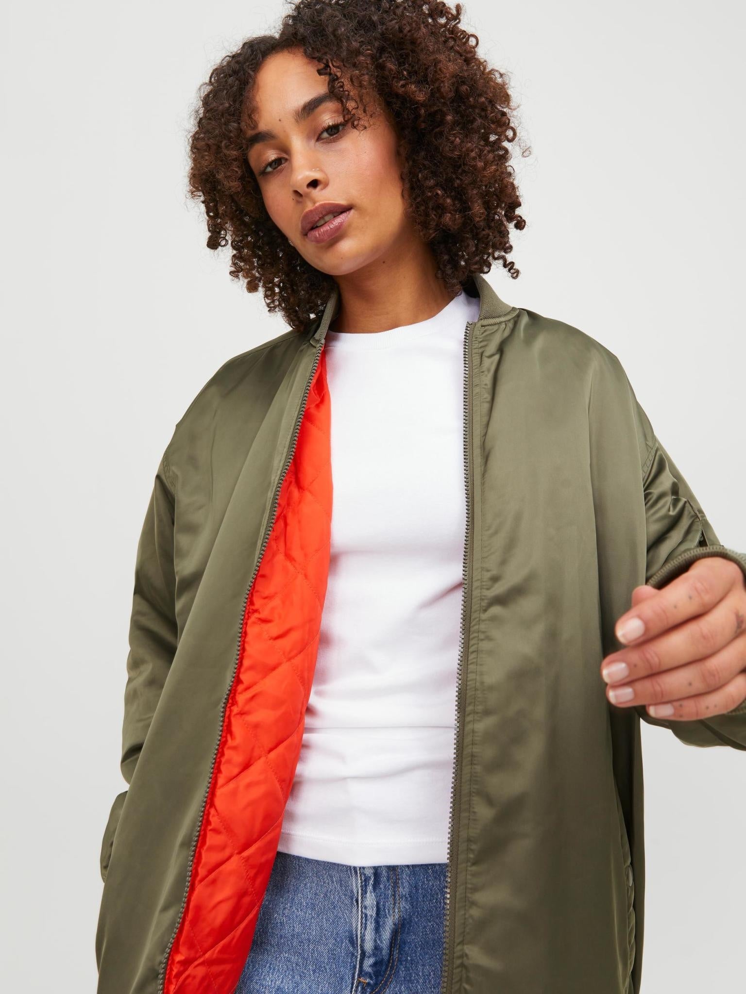 JXHAILEY LONG BOMBER - DUSTY OLIVE