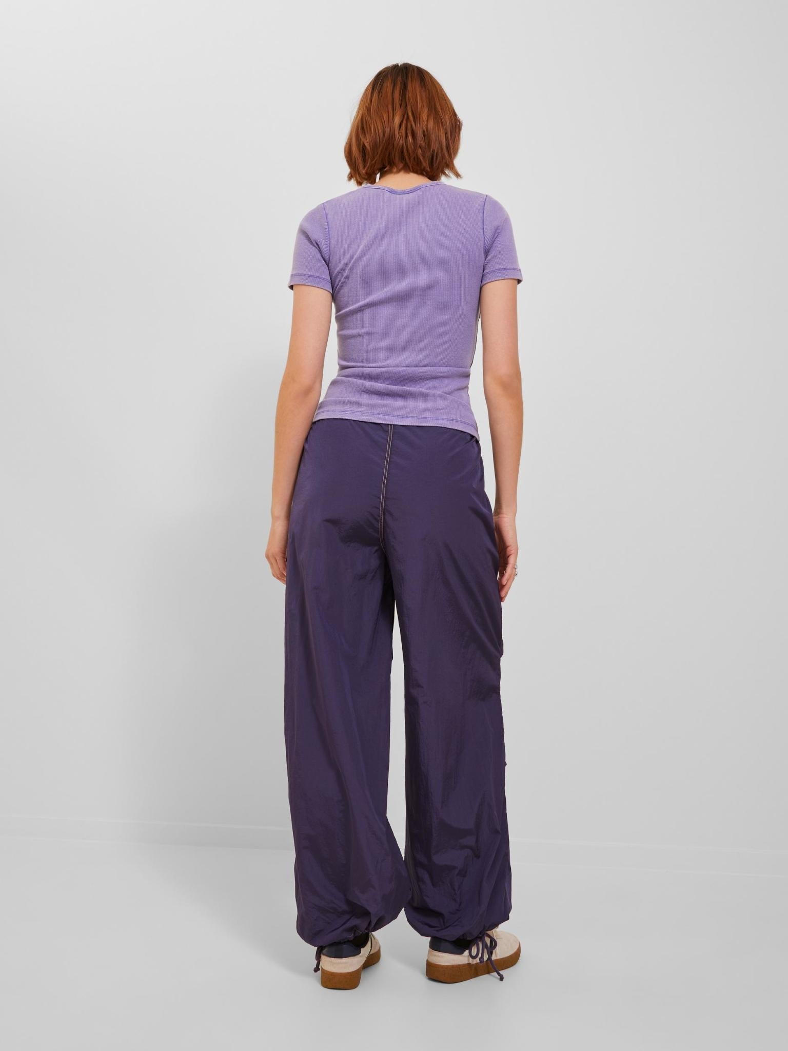 JXSALLY WIDE PANTS - PURPLE VELVET