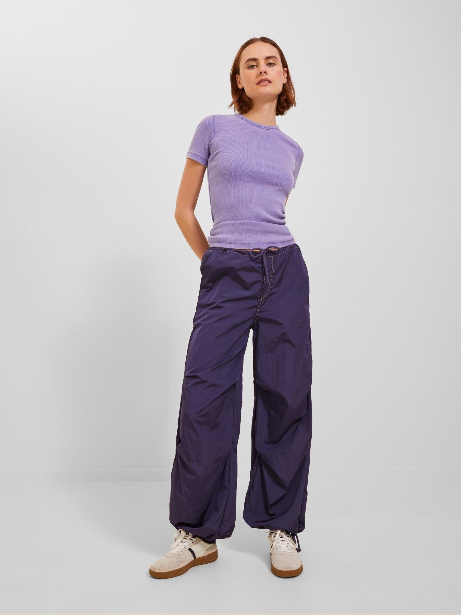 JXSALLY WIDE PANTS - PURPLE VELVET
