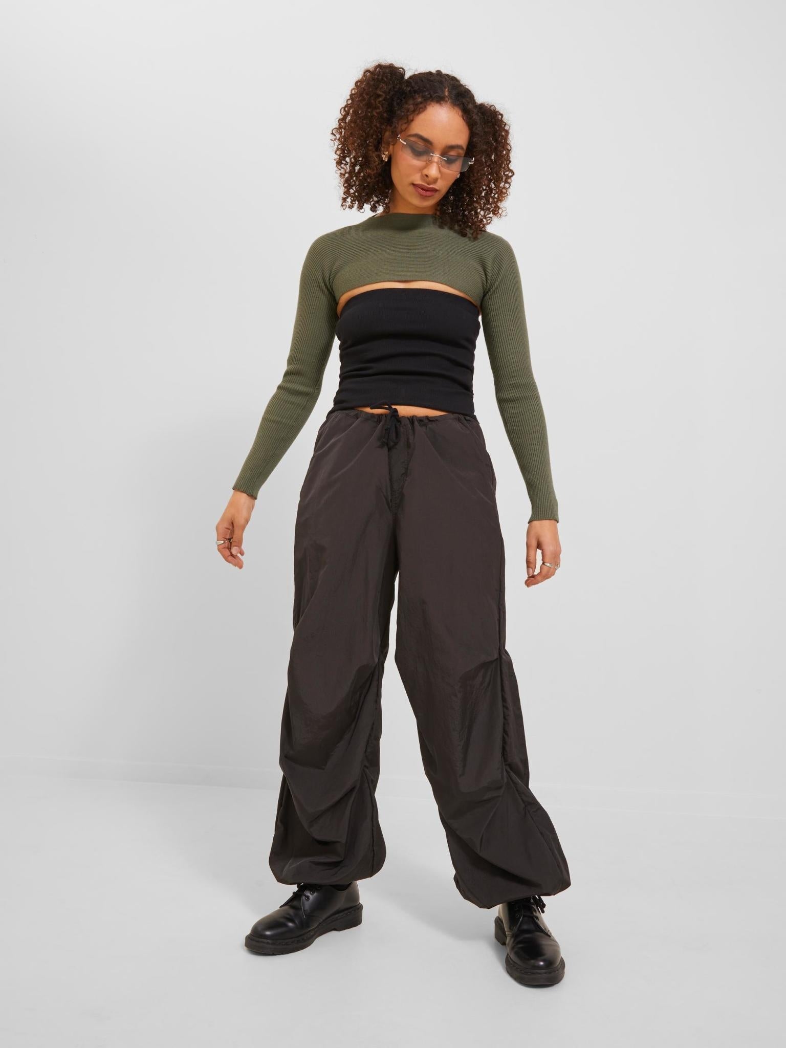 JXSELINA BOLERO KNIT - DUSTY OLIVE