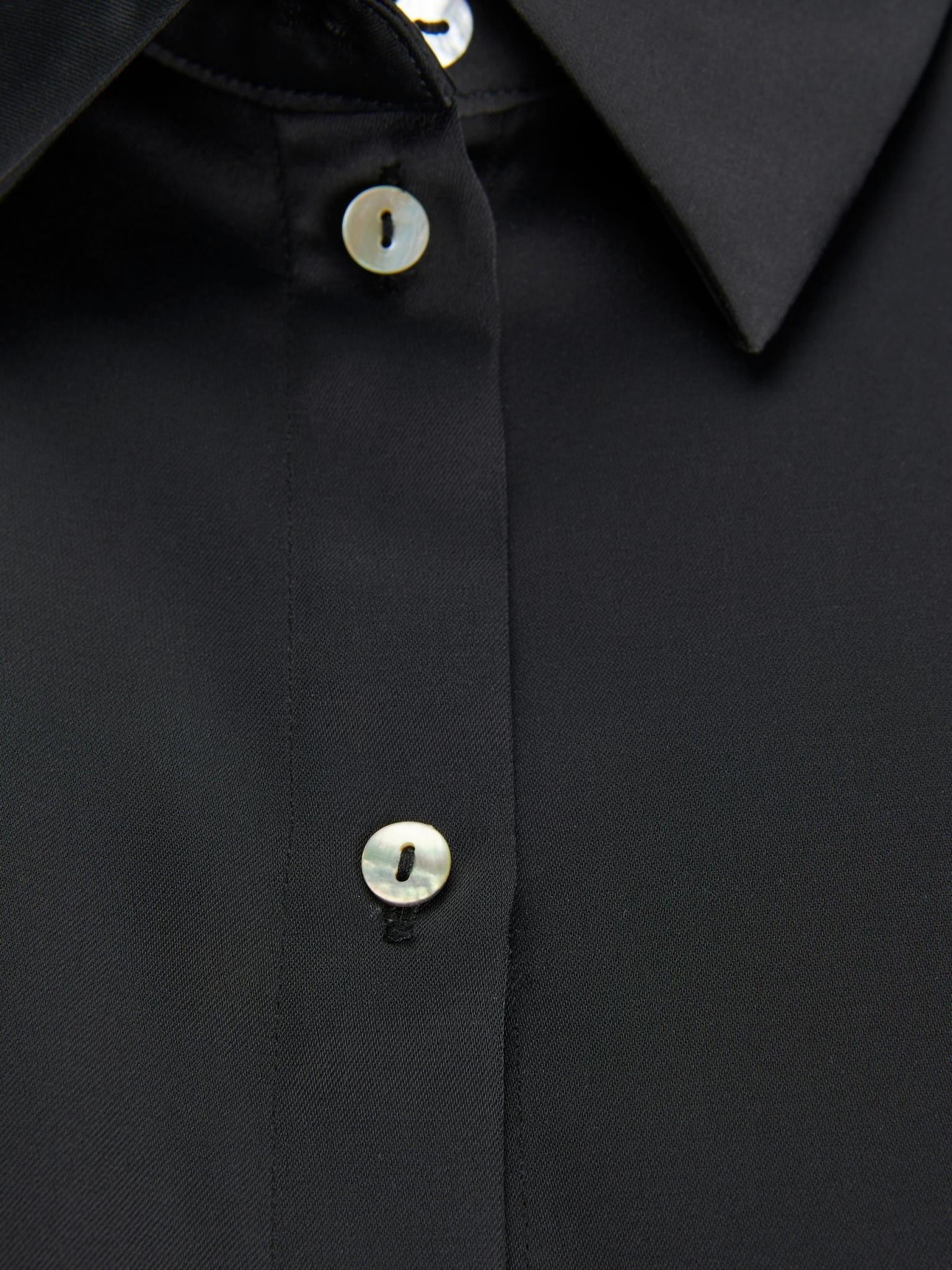 JXJULINE SATIN SHIRT - BLACK
