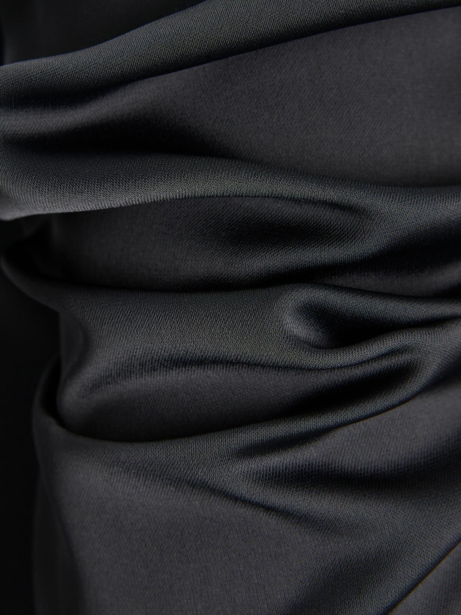 JXJULINE SATIN SHIRT - BLACK