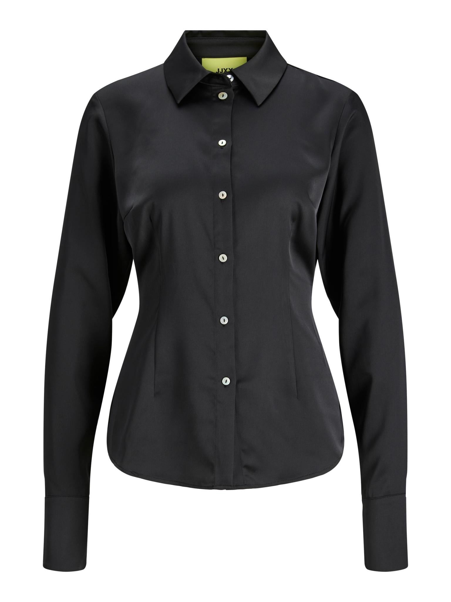 JXJULINE SATIN SHIRT - BLACK