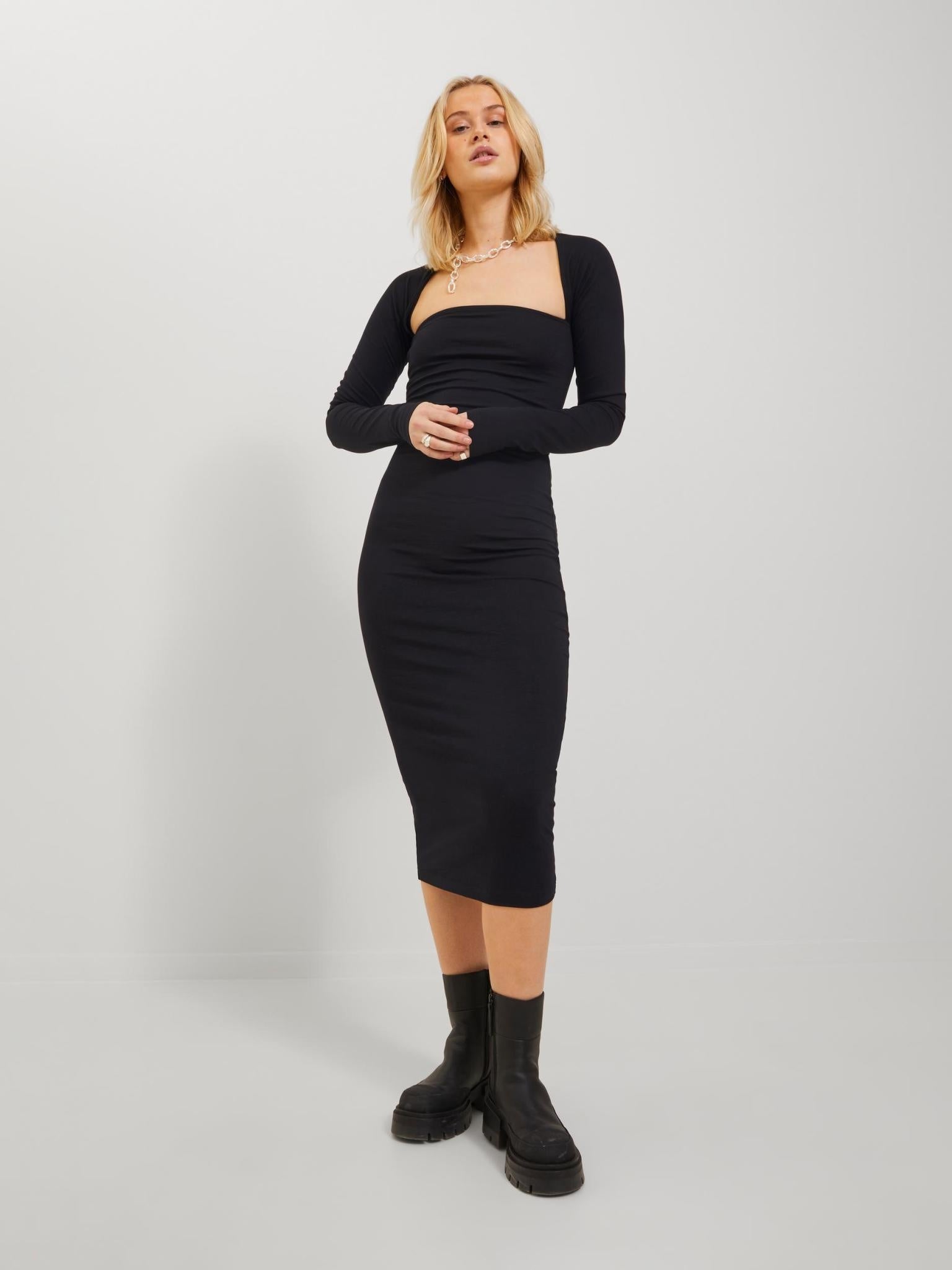 JXELEANOR STRETCH DRESS - BLACK