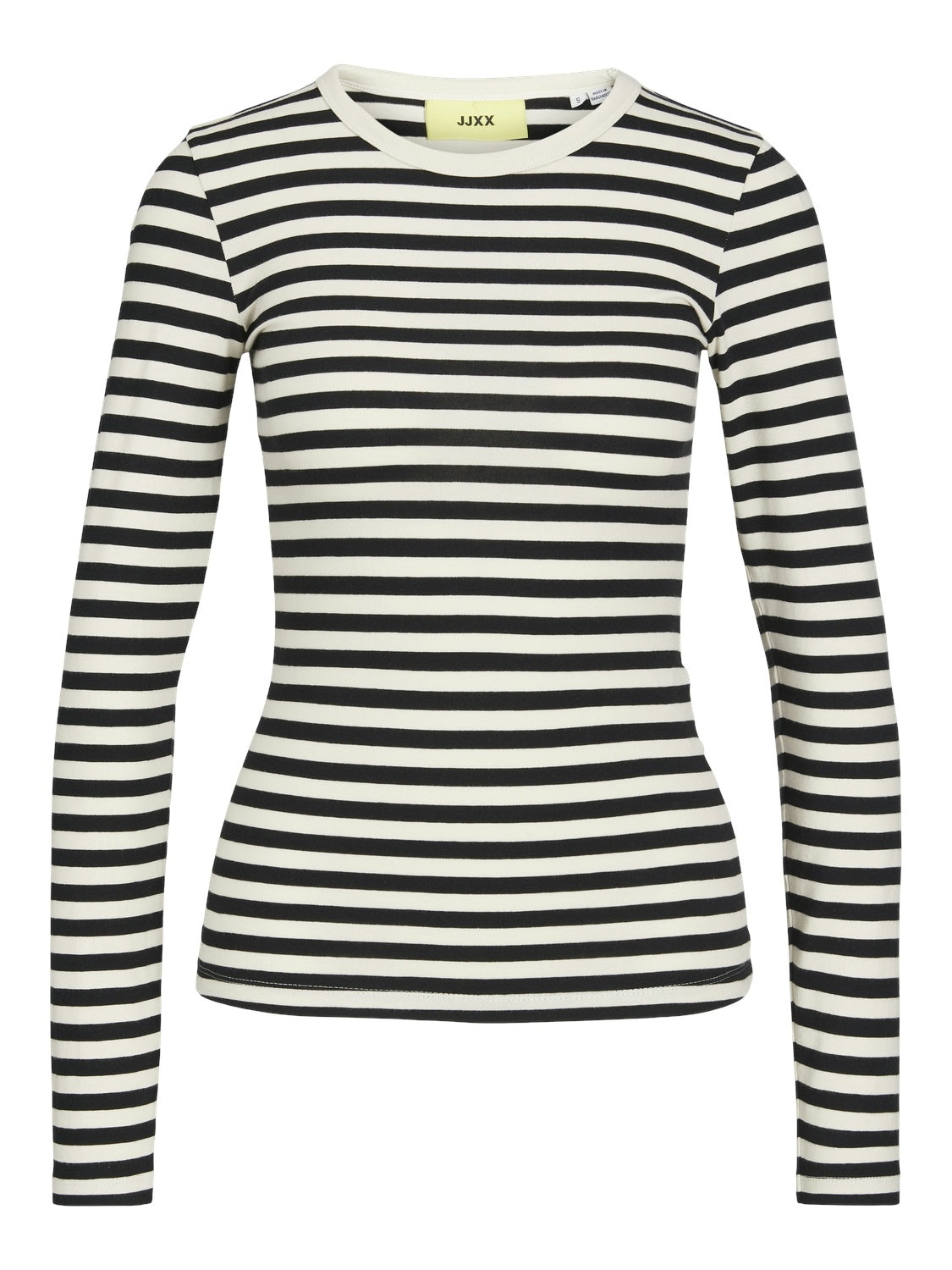 JXCELINE GIGI LS SOLID STRIPE TEE - BL&WH