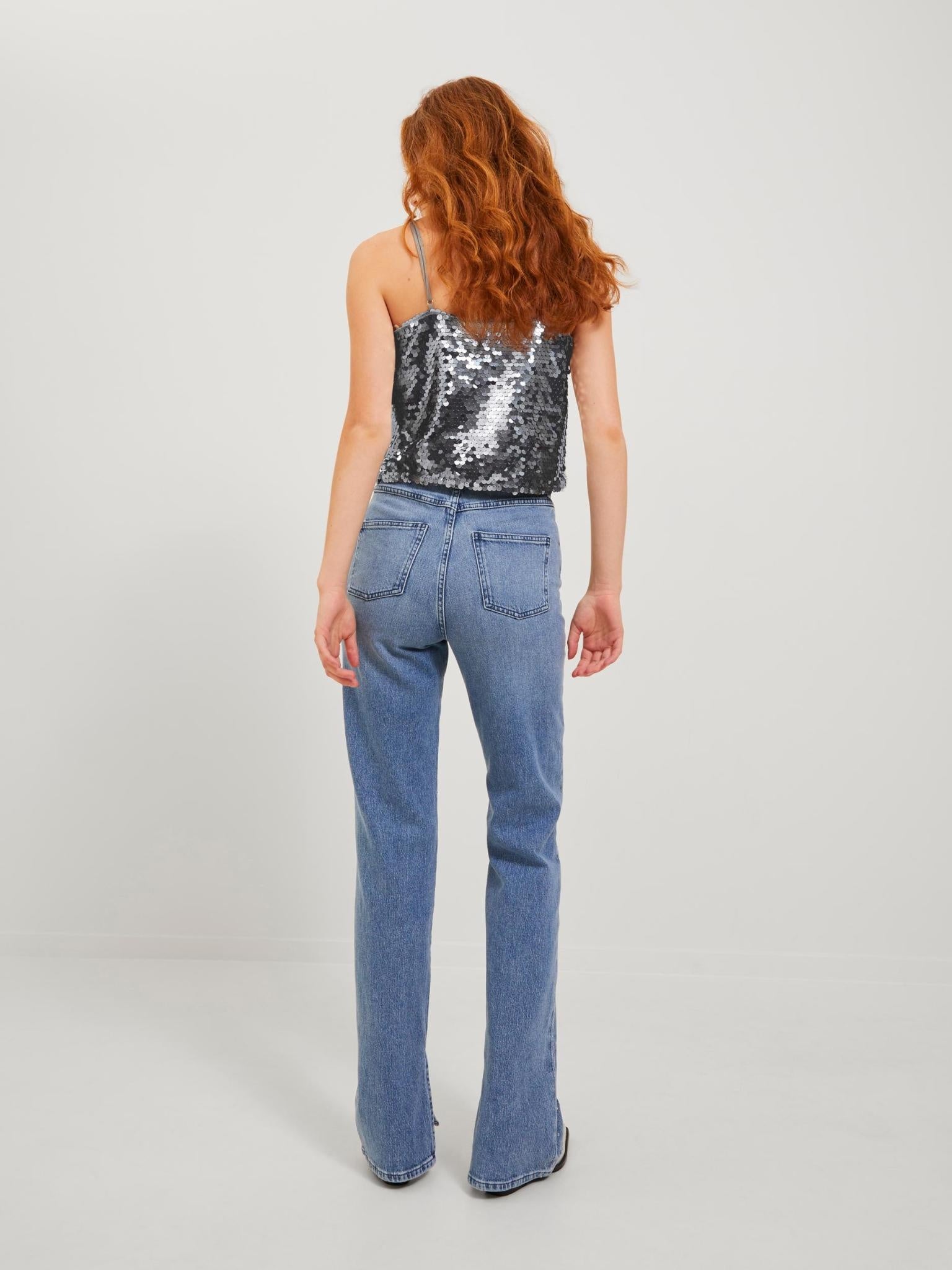 JXAVA SEQUIN STRAP TOP - SILVER