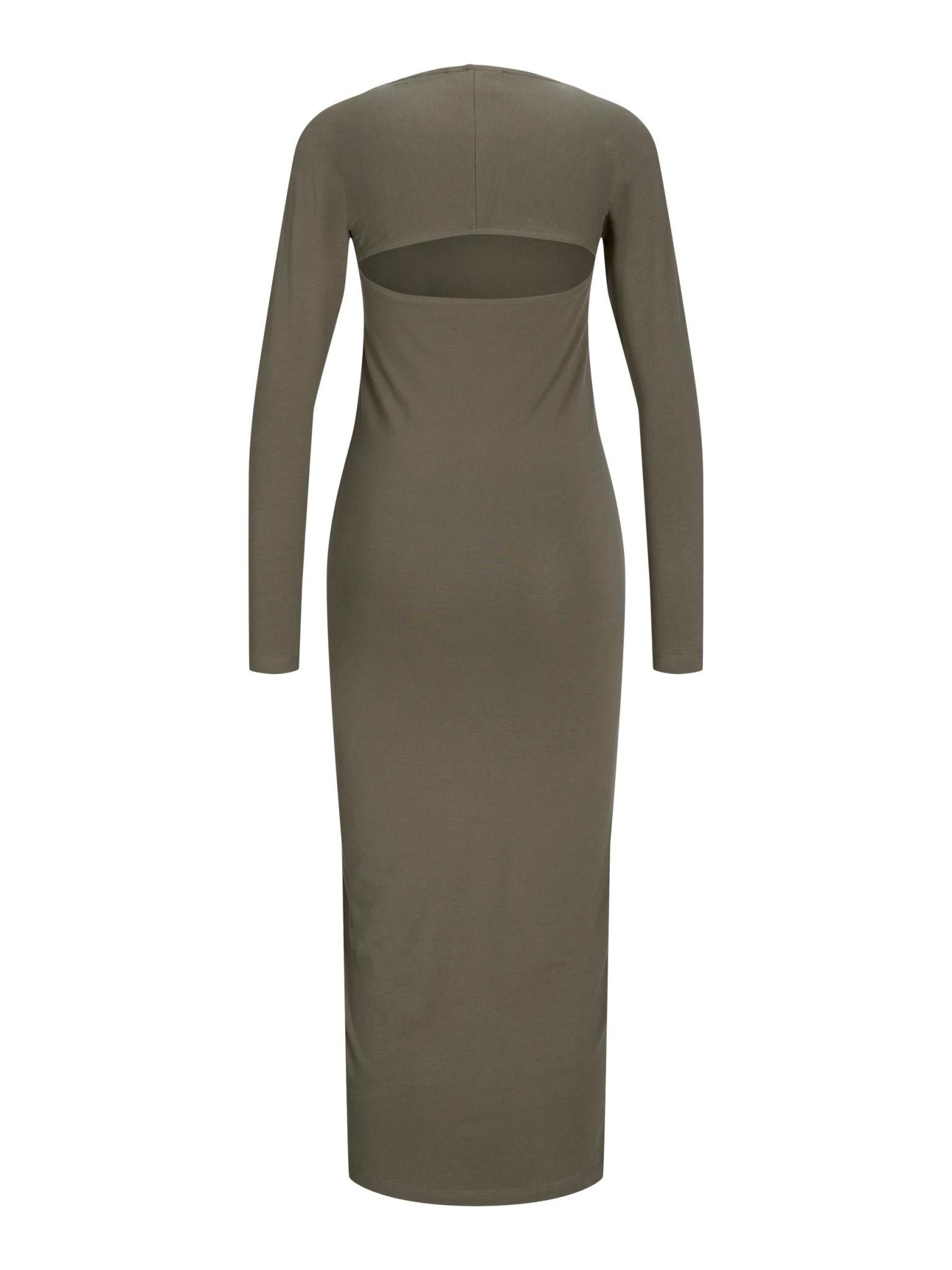 JXELEANOR STRETCH DRESS - DUSTY OLIVE