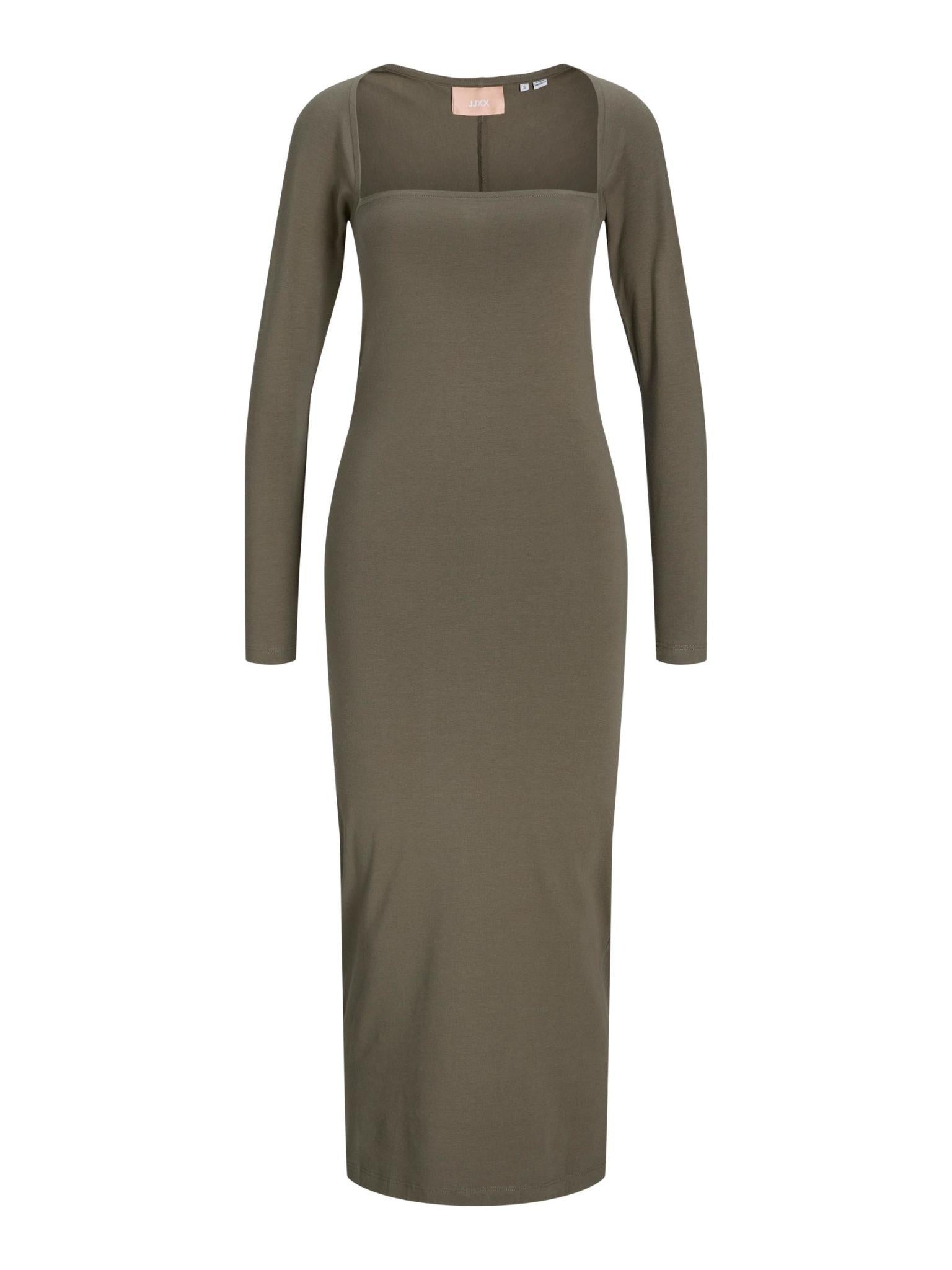 JXELEANOR STRETCH DRESS - DUSTY OLIVE