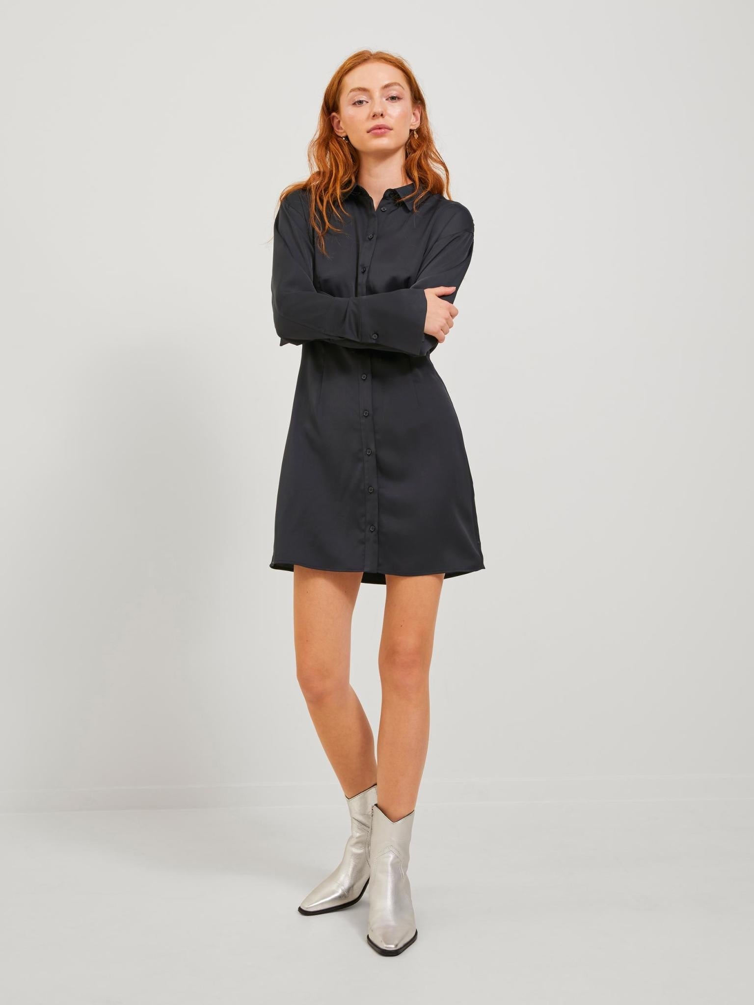 JXKIMMIE SATIN DRESS - BLACK