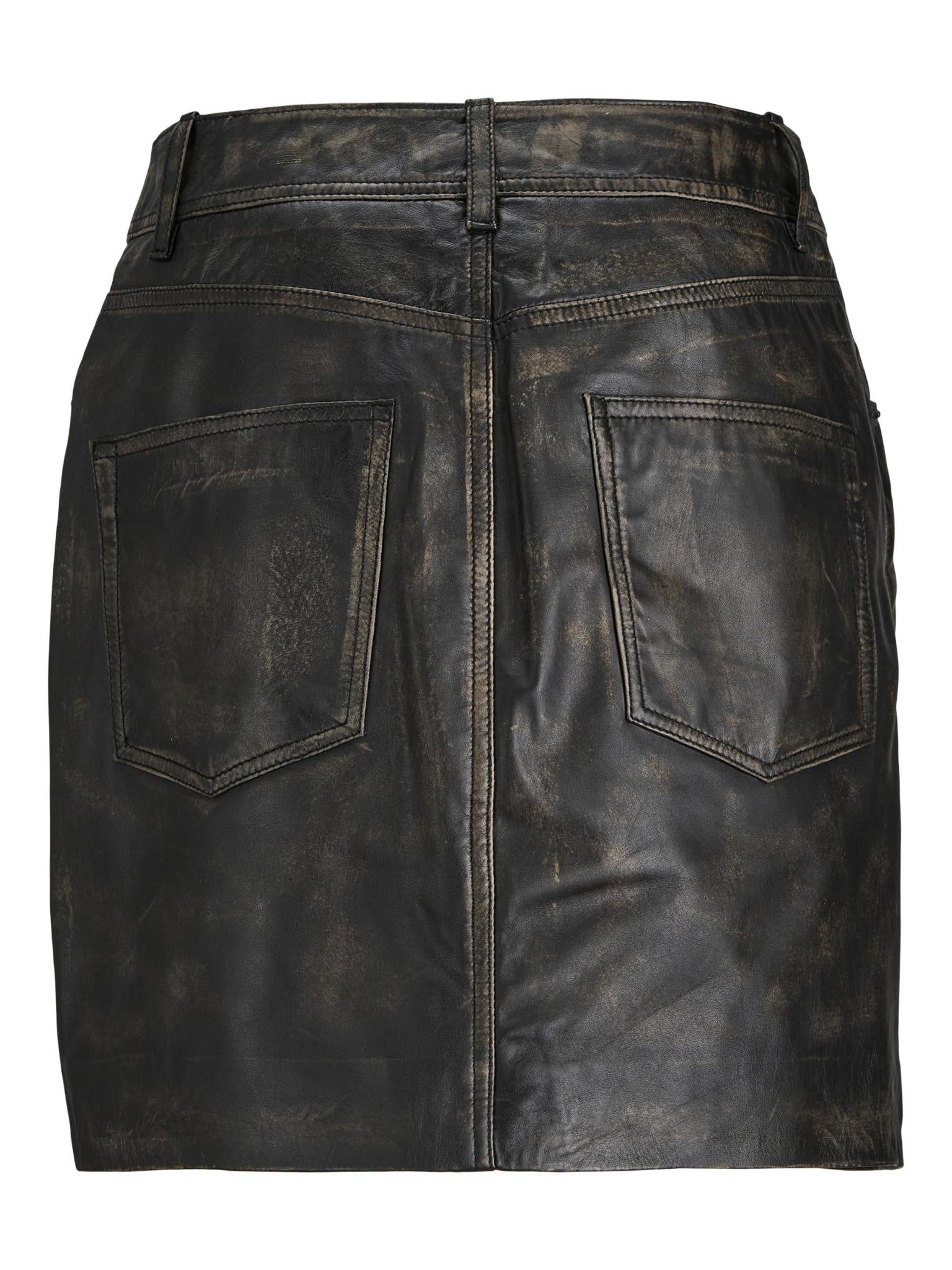 JXHAILEY FAUX LEATHER SKIRT - RUB OFF BLACK