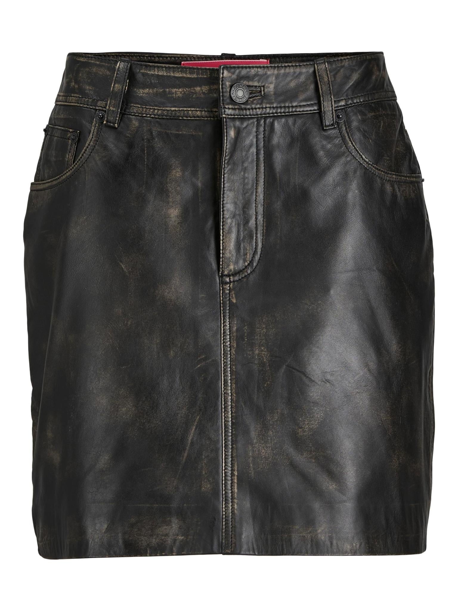 JXHAILEY FAUX LEATHER SKIRT - RUB OFF BLACK