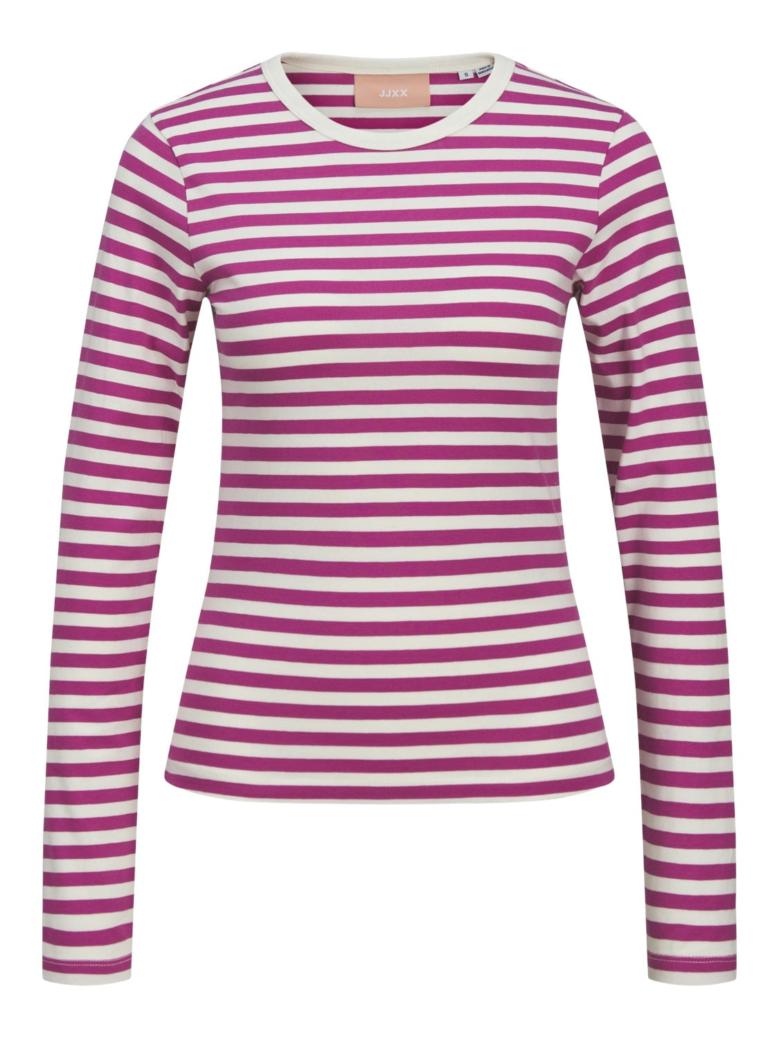 JXCELINE GIGI LS SOLID STRIPE TEE - FUCHSIA RED