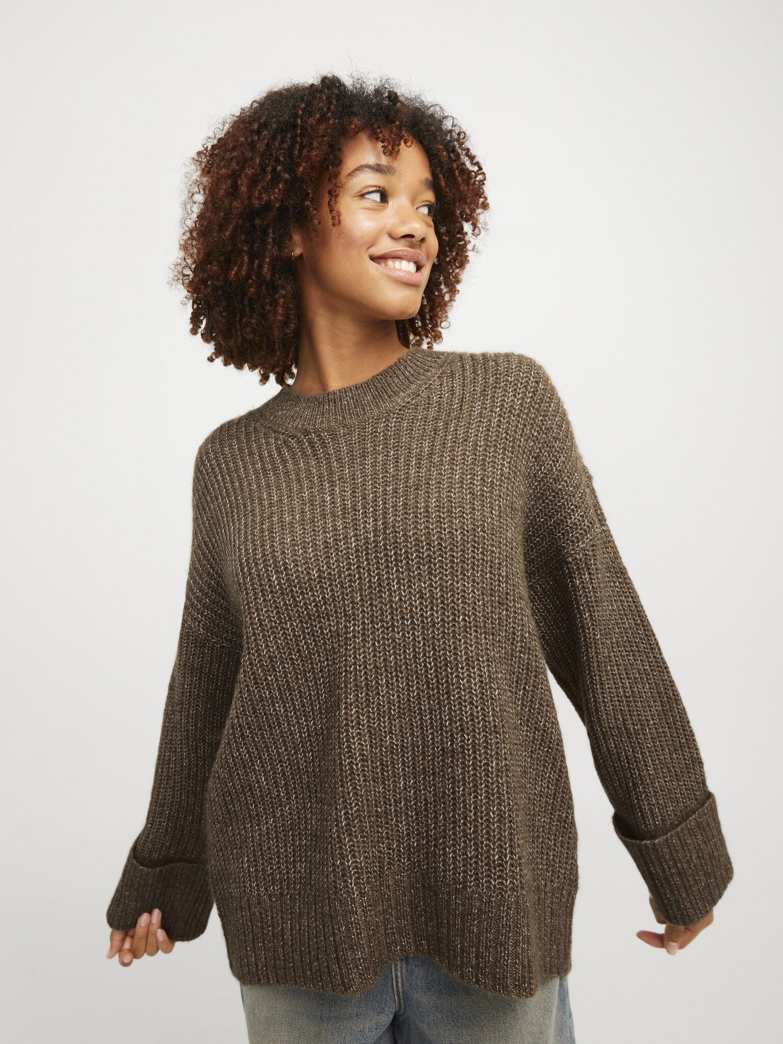 JXELLINORA CREW NECK KNIT - TOASTED COCONUT