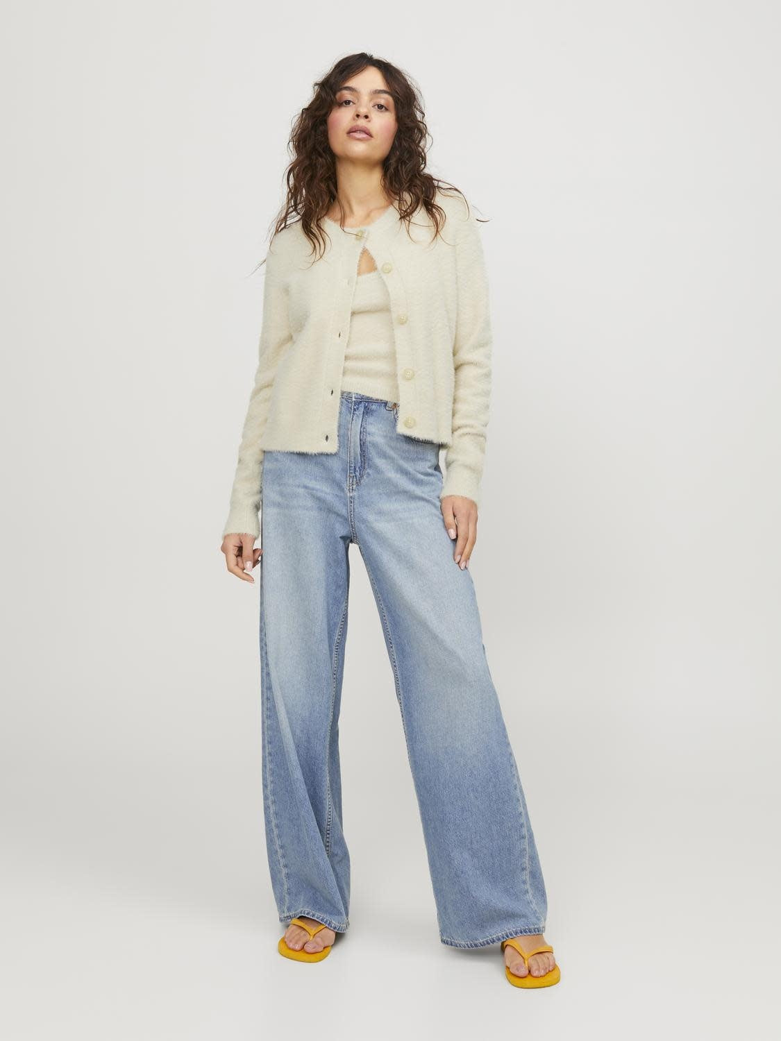 JXOLIVIA CARDIGAN KNIT - FEATHER GRAY