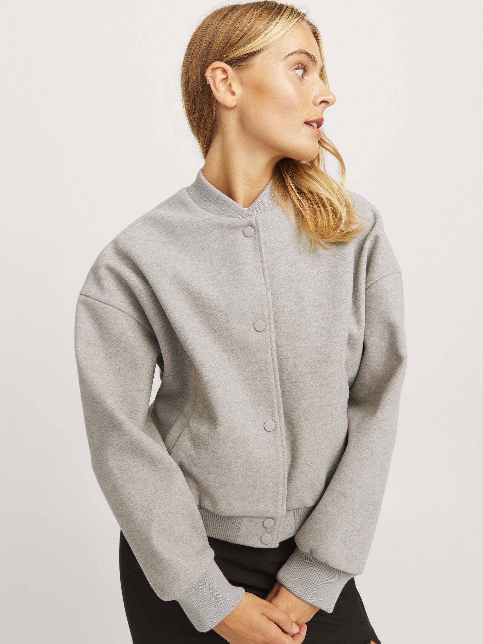JXSARA BOMBER JACKET - FEATHER GREY MELANGE