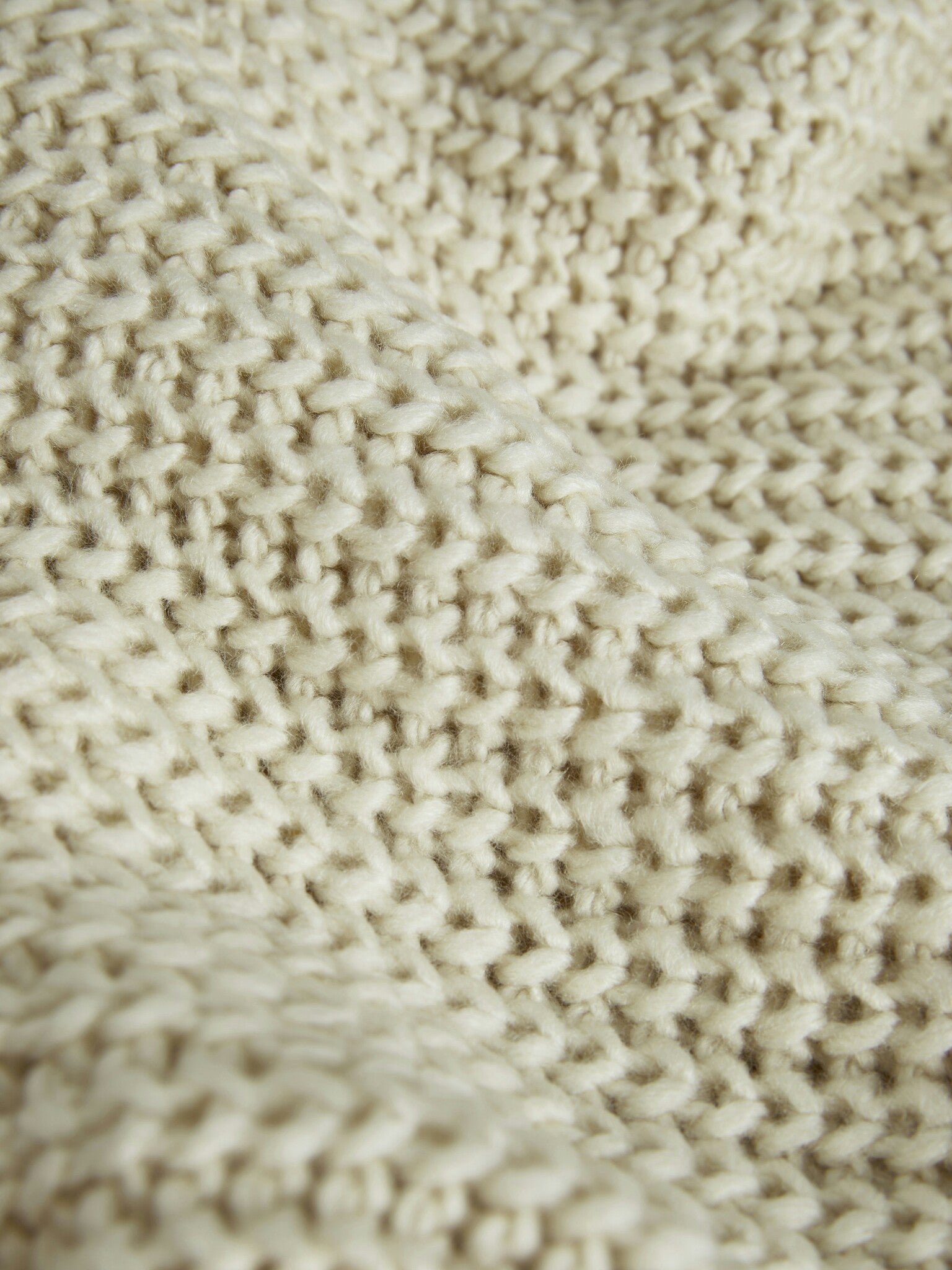 JXKELLY CHUNKY CABLE CREW NECK KNIT - BONE WHITE