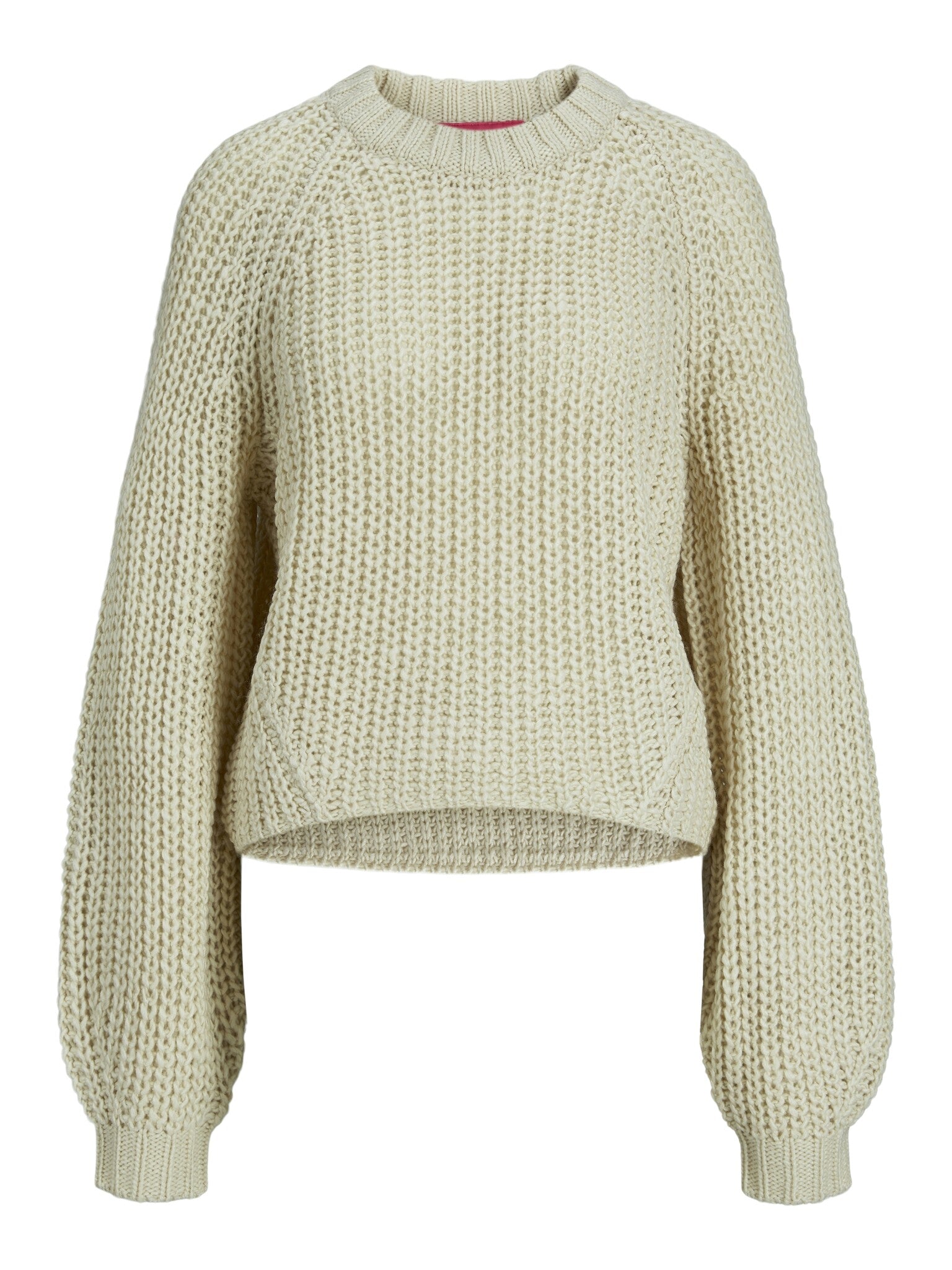JXKELLY CHUNKY CABLE CREW NECK KNIT - BONE WHITE