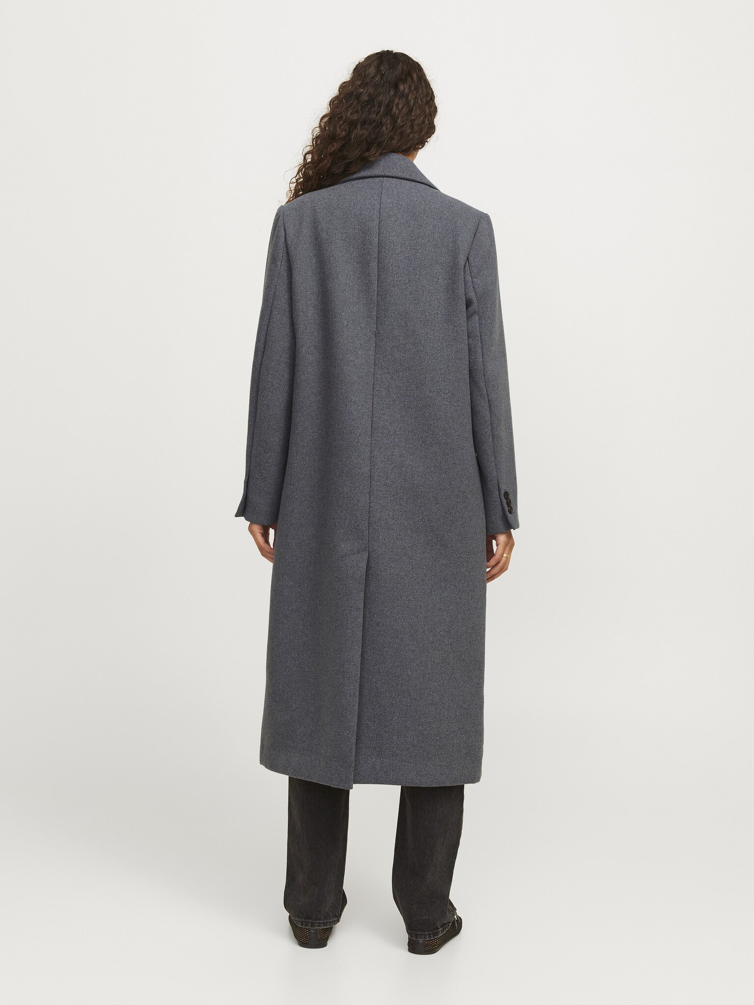 JXELISA LONG WOOL BLEND COAT - MEDIUM GREY MELAGE