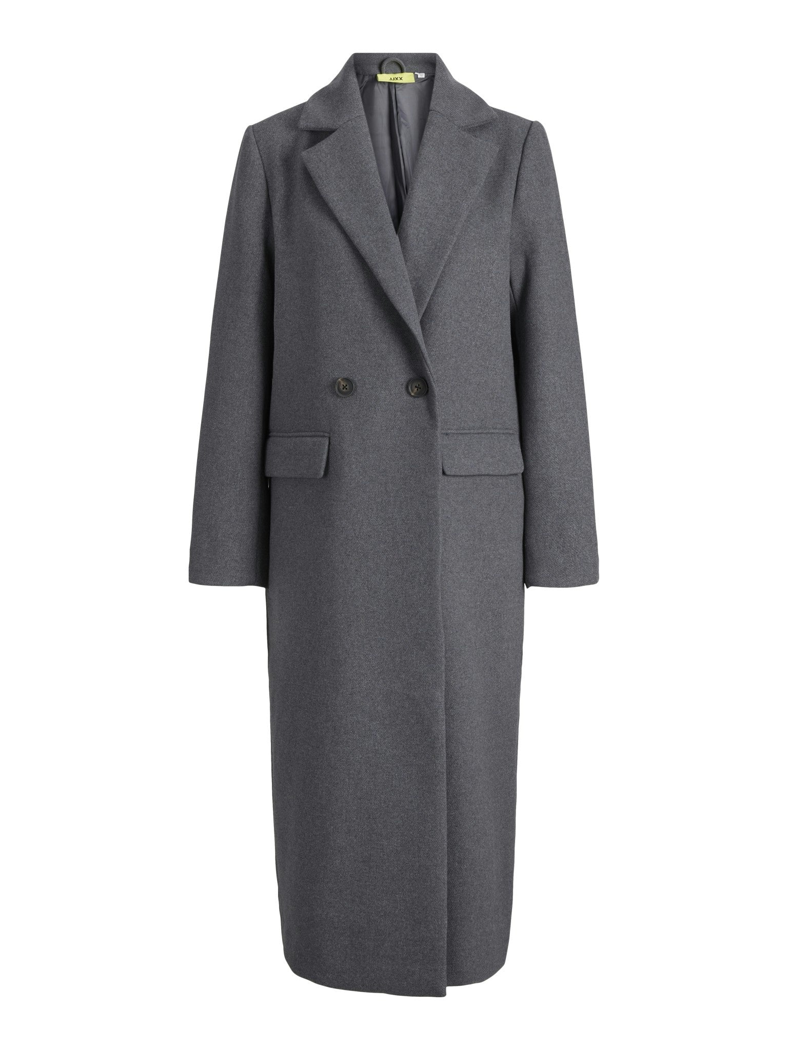 JXELISA LONG WOOL BLEND COAT - MEDIUM GREY MELAGE