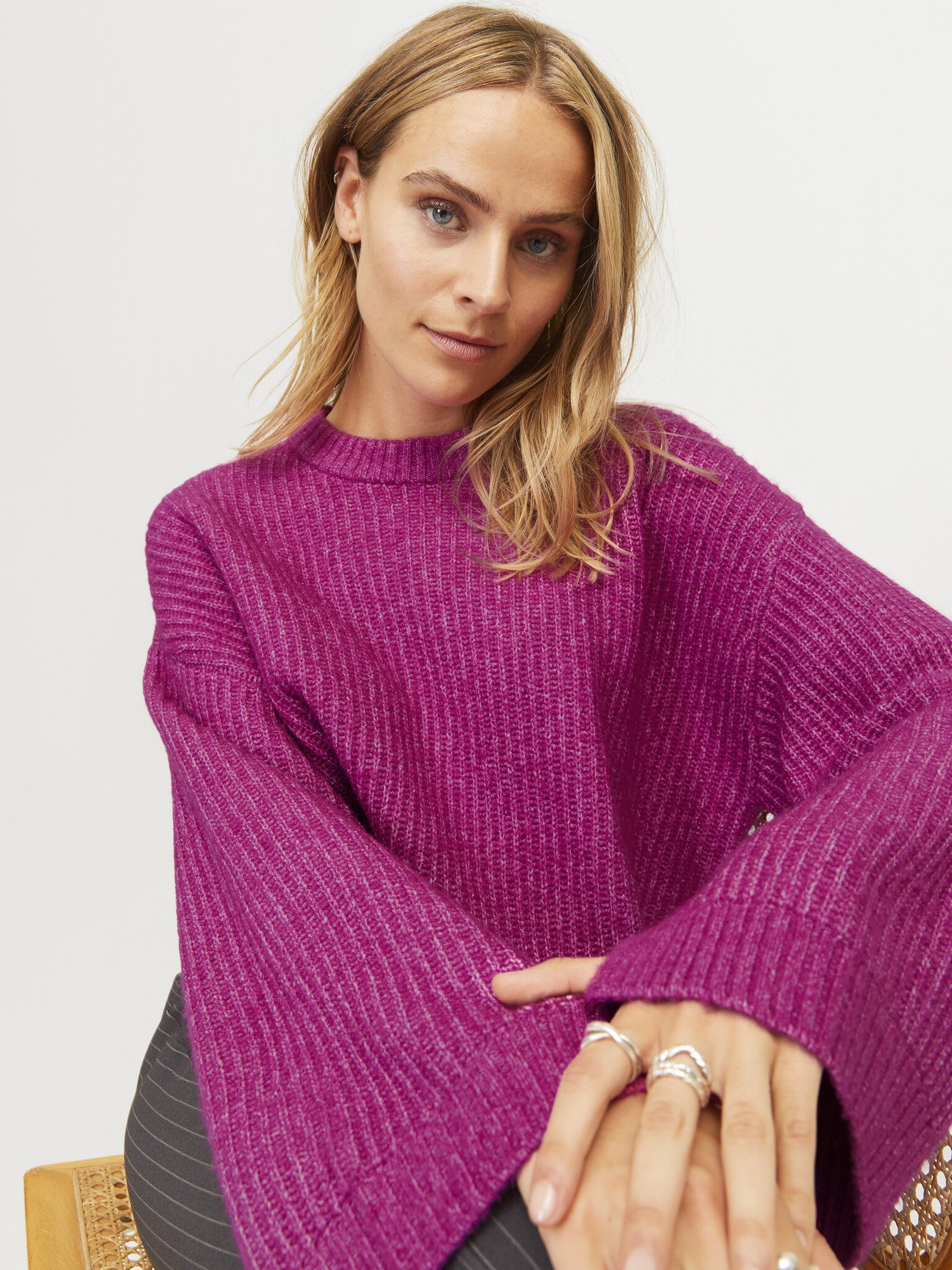 JXSIGGA CREW NECK KNIT - FUCHSIA RED