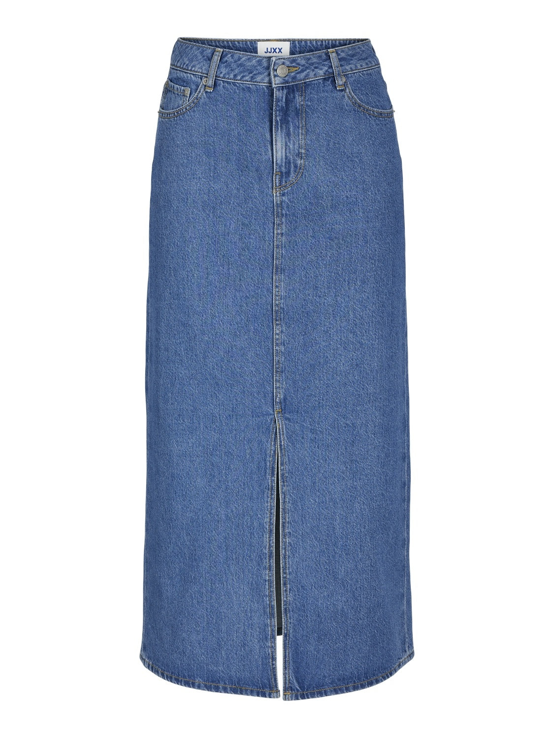JXAURA LANGE DENIM ROK - MIDDENBLAUW DENIM