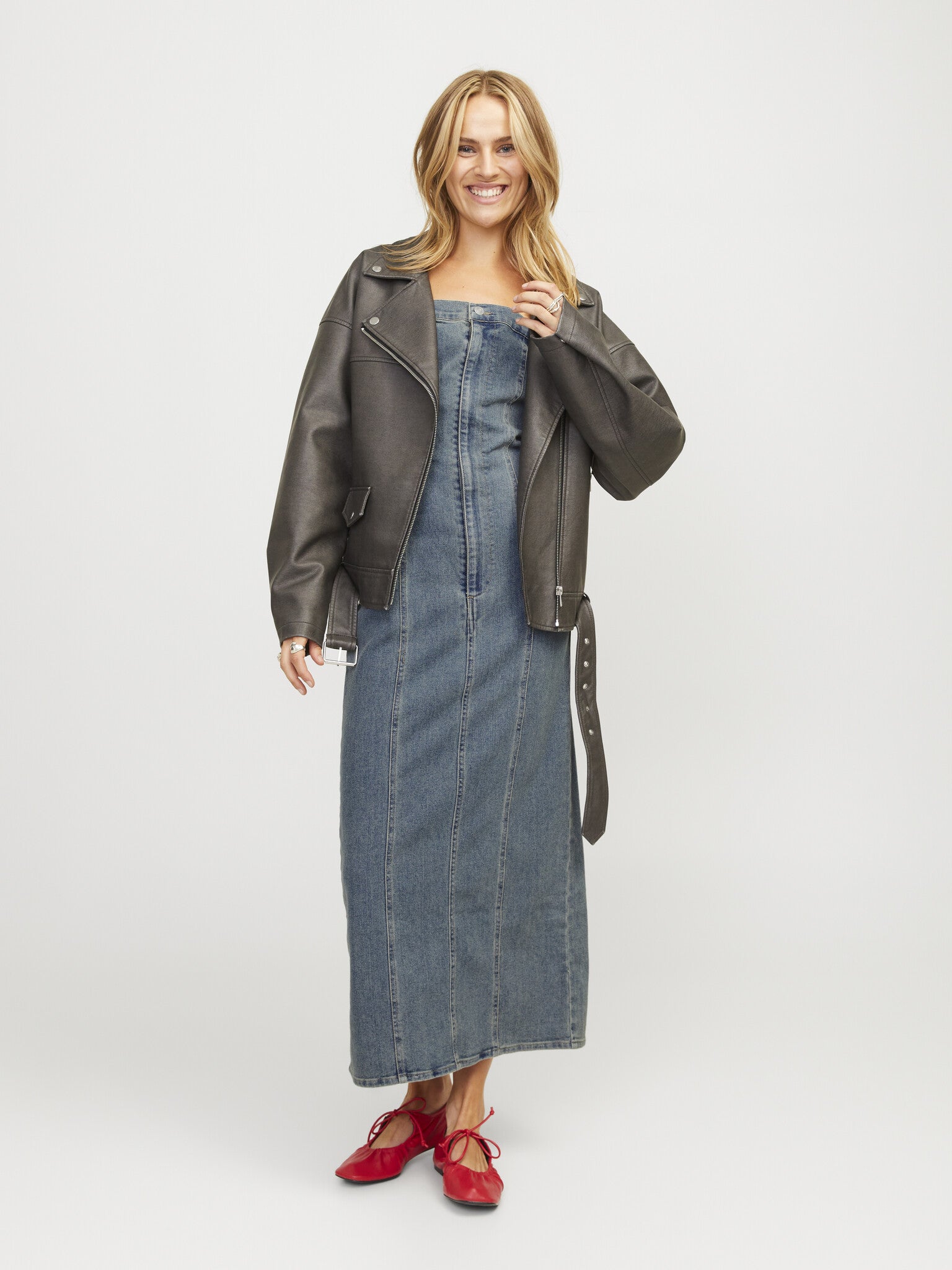 JXTINGA SLIM DRESS - MEDIUM BLUE DENIM
