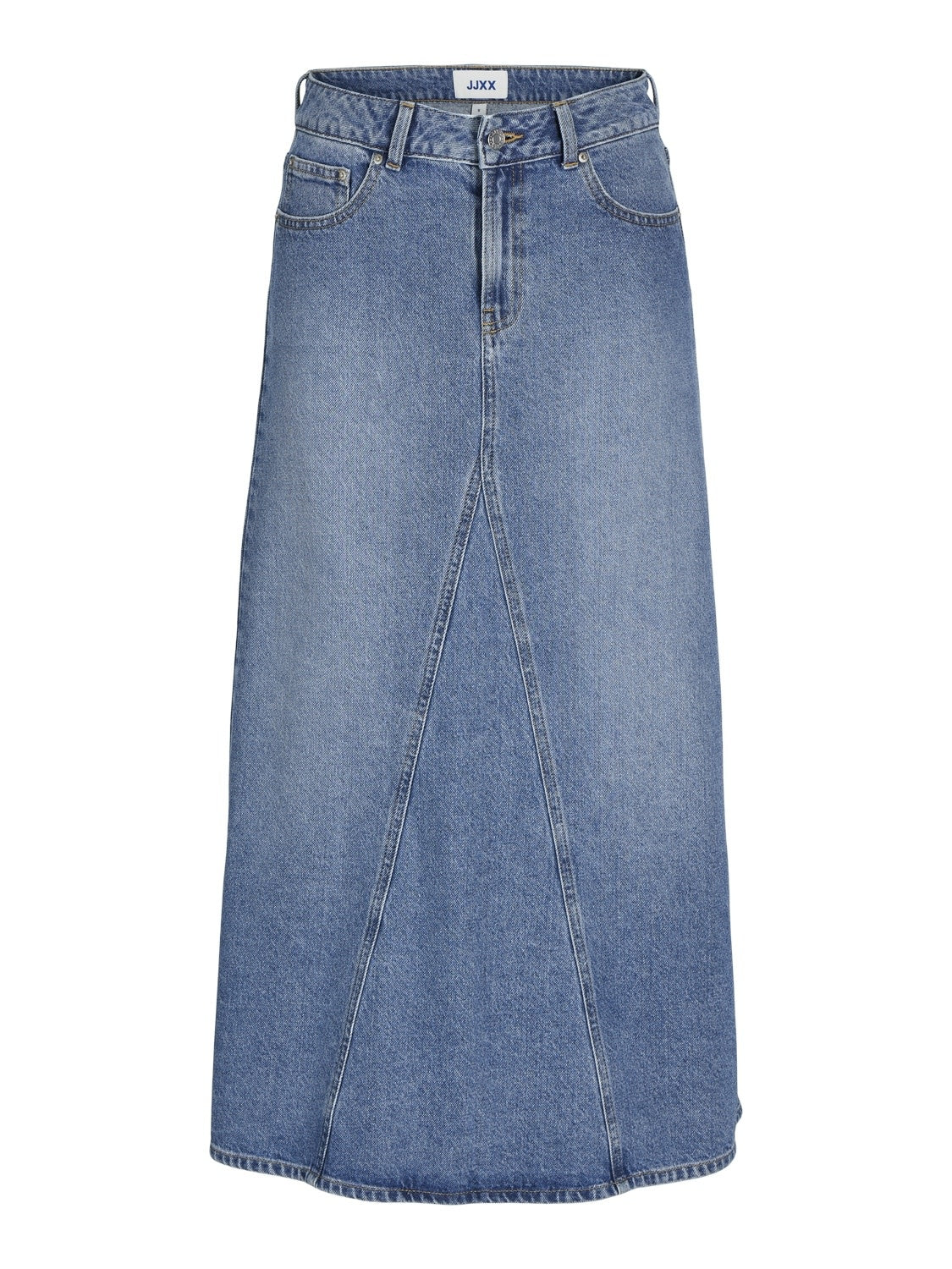 JXRIDA MW ANKLE SKIRT - MED BLUE DENIM