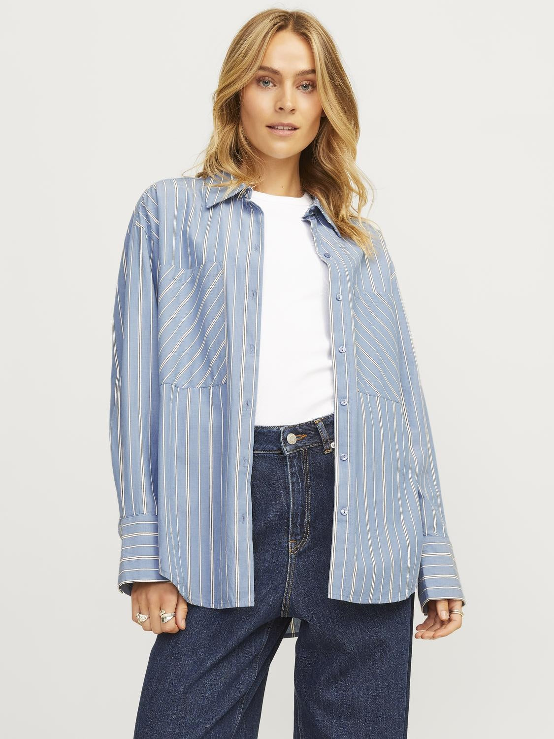 JXTESSA LS POPLIN SHIRT - BLUE