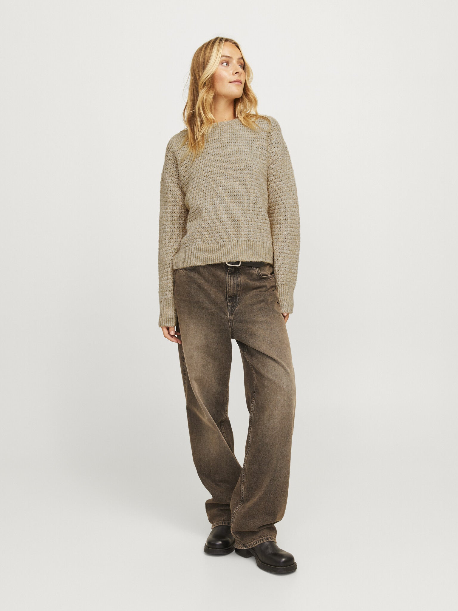JXMILLY STRUCTURE CREW NECK KNIT - KELP