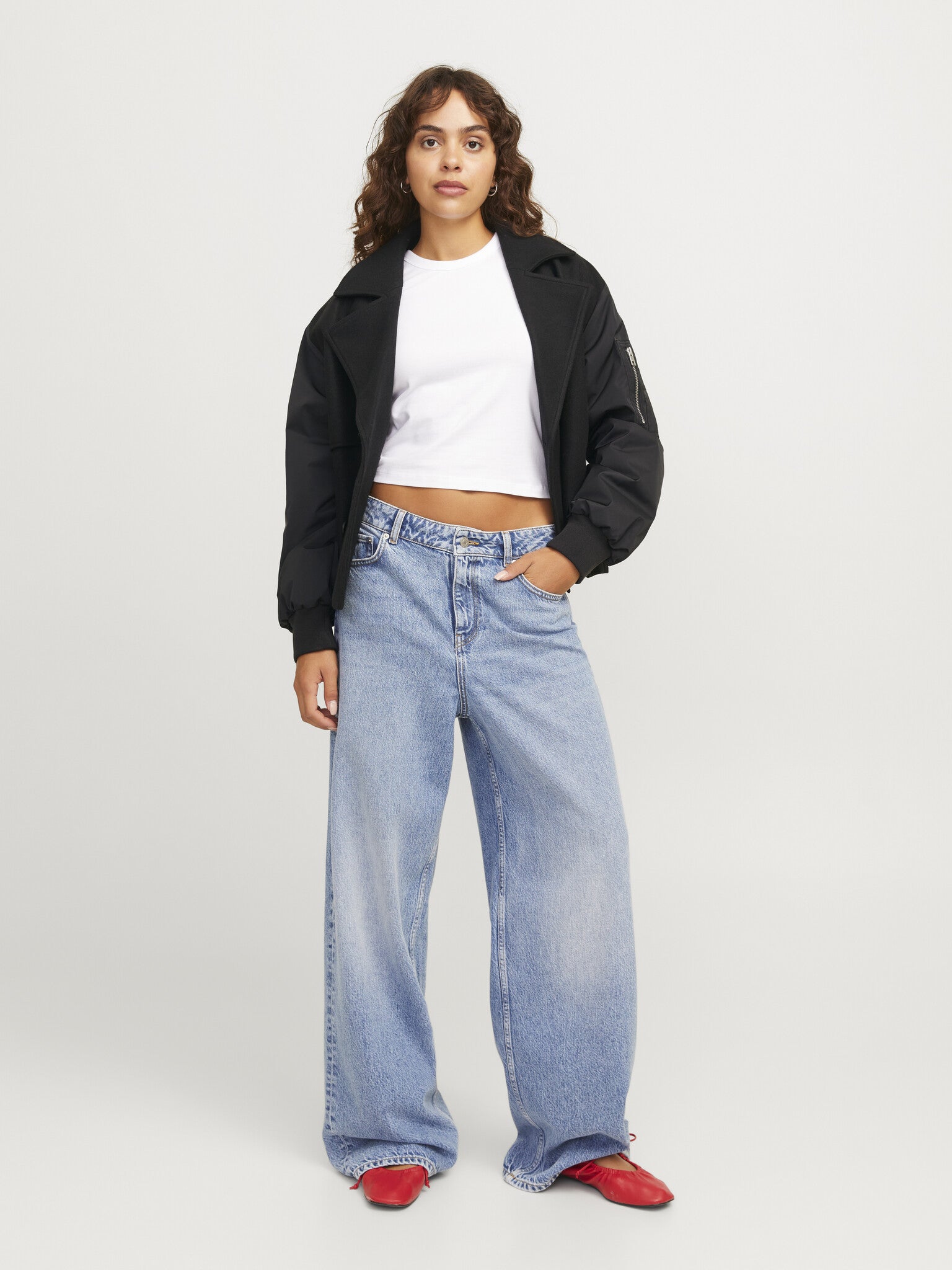 JXHARPER MIX BIKER JACKET - BLACK