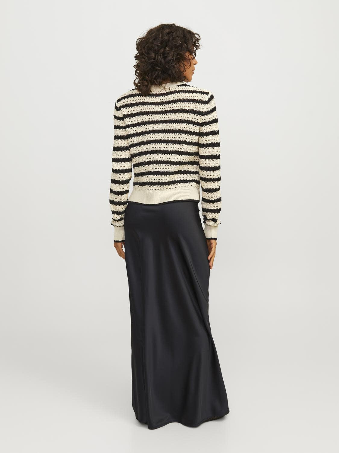 JXEVA SATIN MAXI SKIRT - BLACK