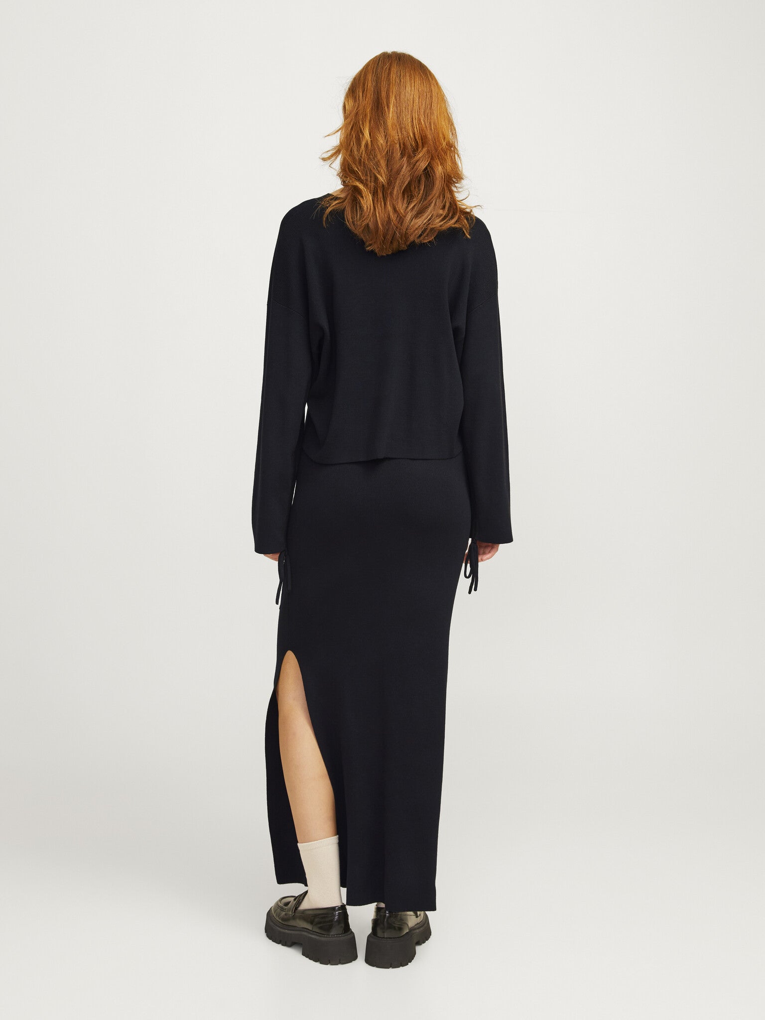 JXDAHLIA LONG SKIRT KNIT - BLACK