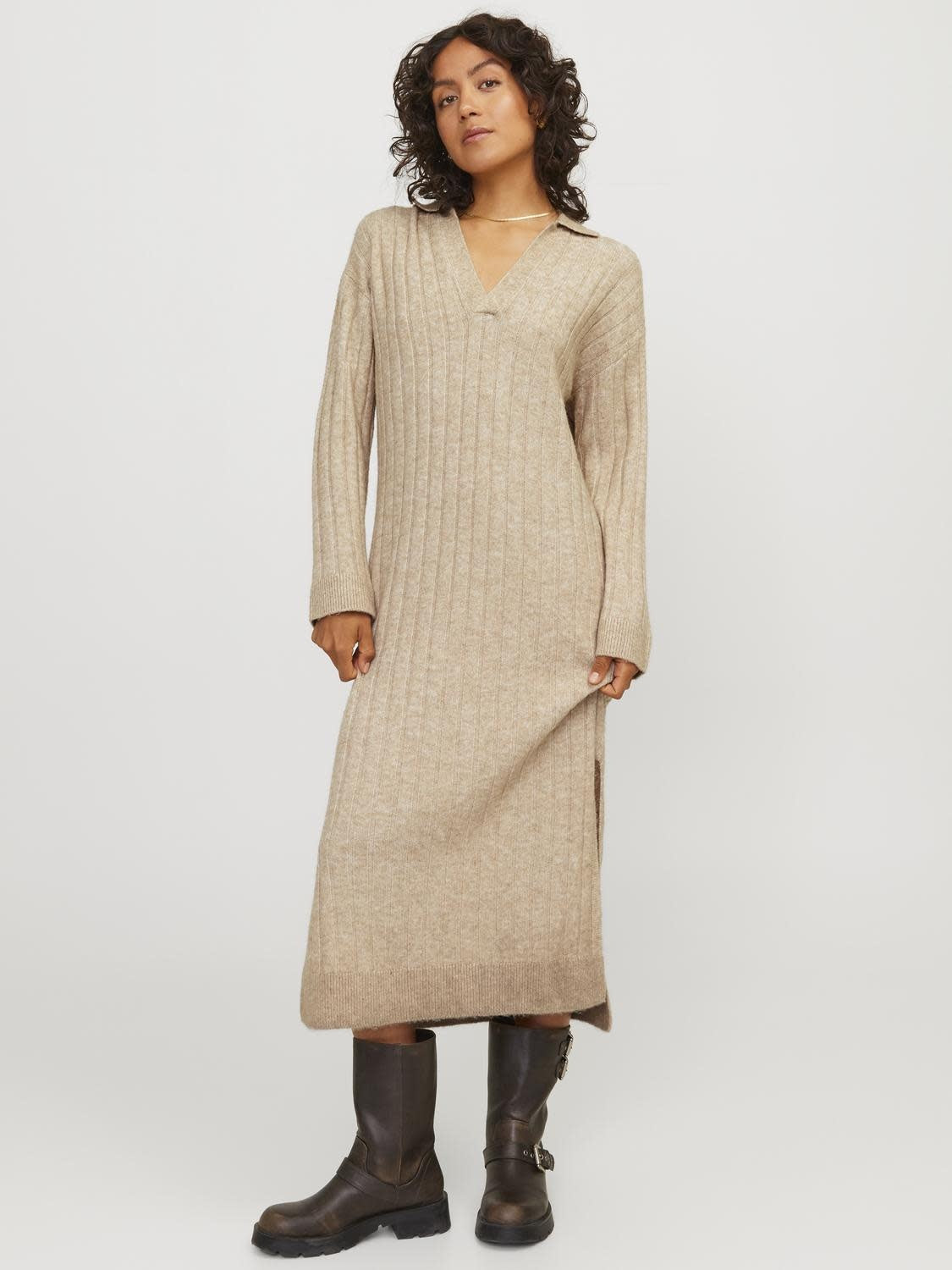 JXOZZY DIVERSE POLO NECK DRESS - PEYOTE