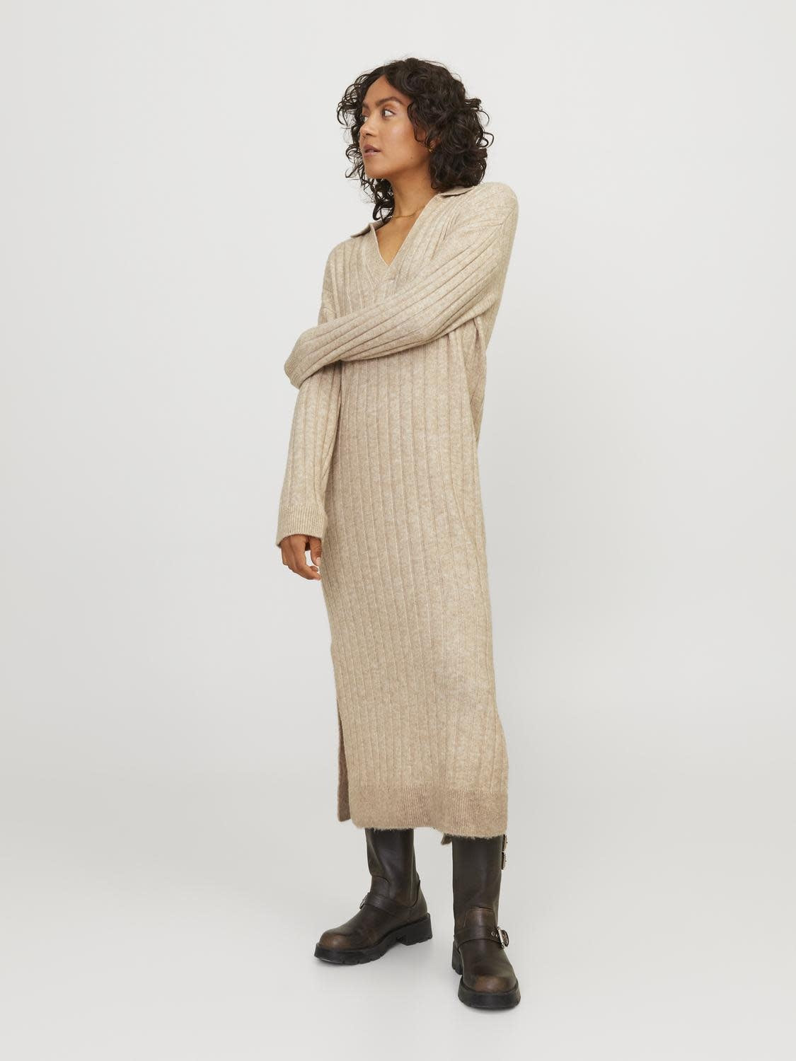 JXOZZY DIVERSE POLO NECK DRESS - PEYOTE