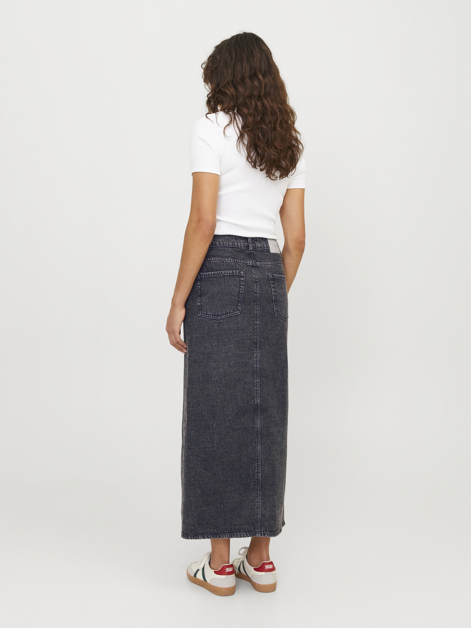 JXAURA LANGE DENIM ROK - GRIJZE DENIM