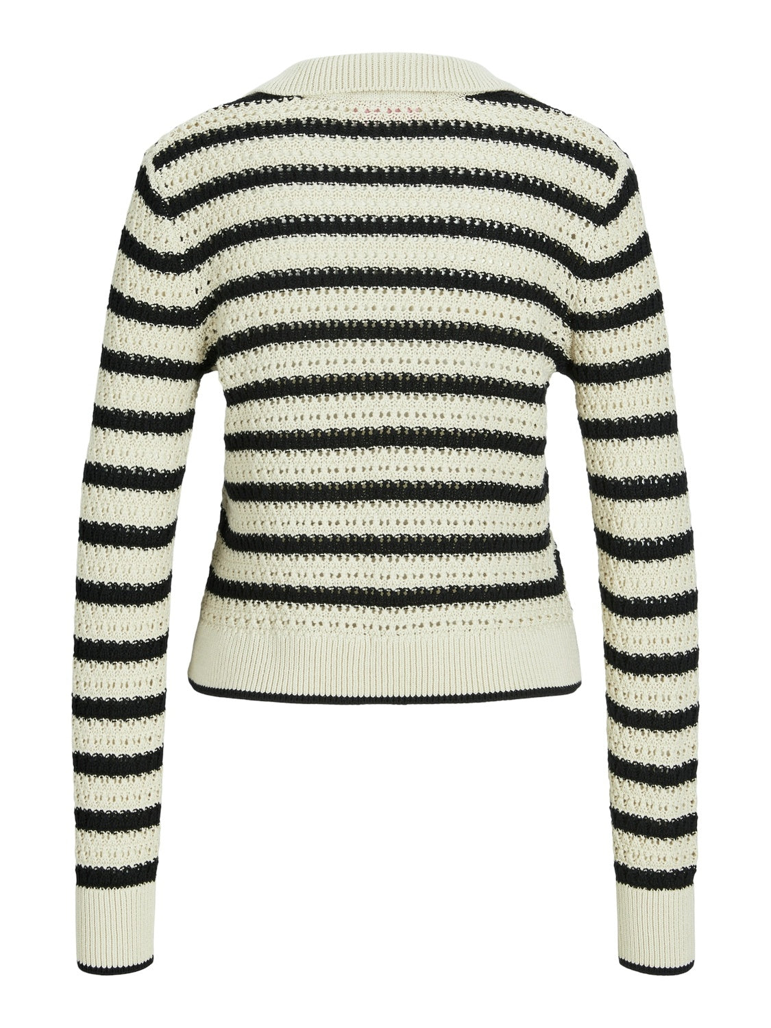 JXADDY STRIPE POLO NECK KNIT - BONE WHITE